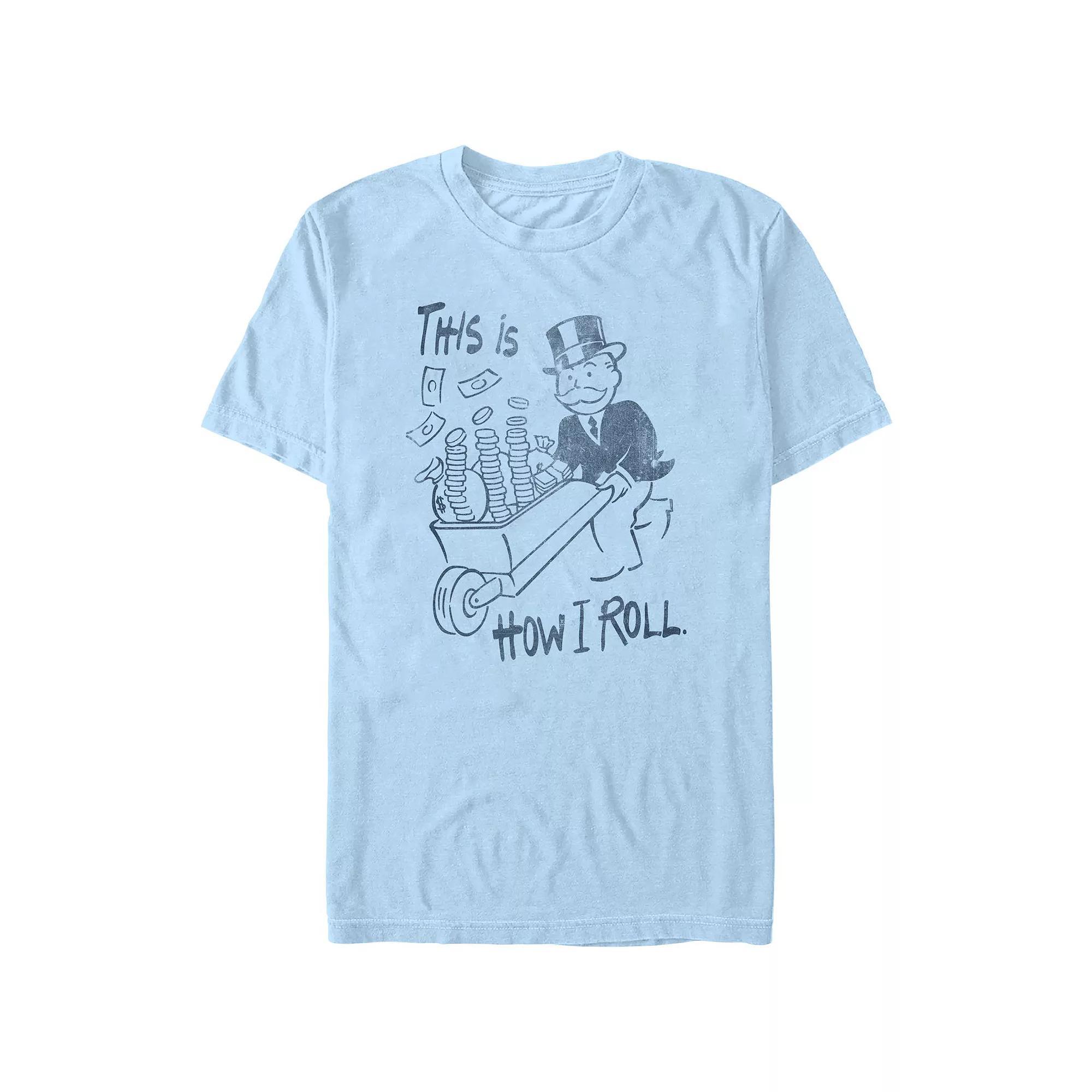 Men's Monopoly This Is How I Roll Graphic Tee, Size: Medium, Light Blue Product Image