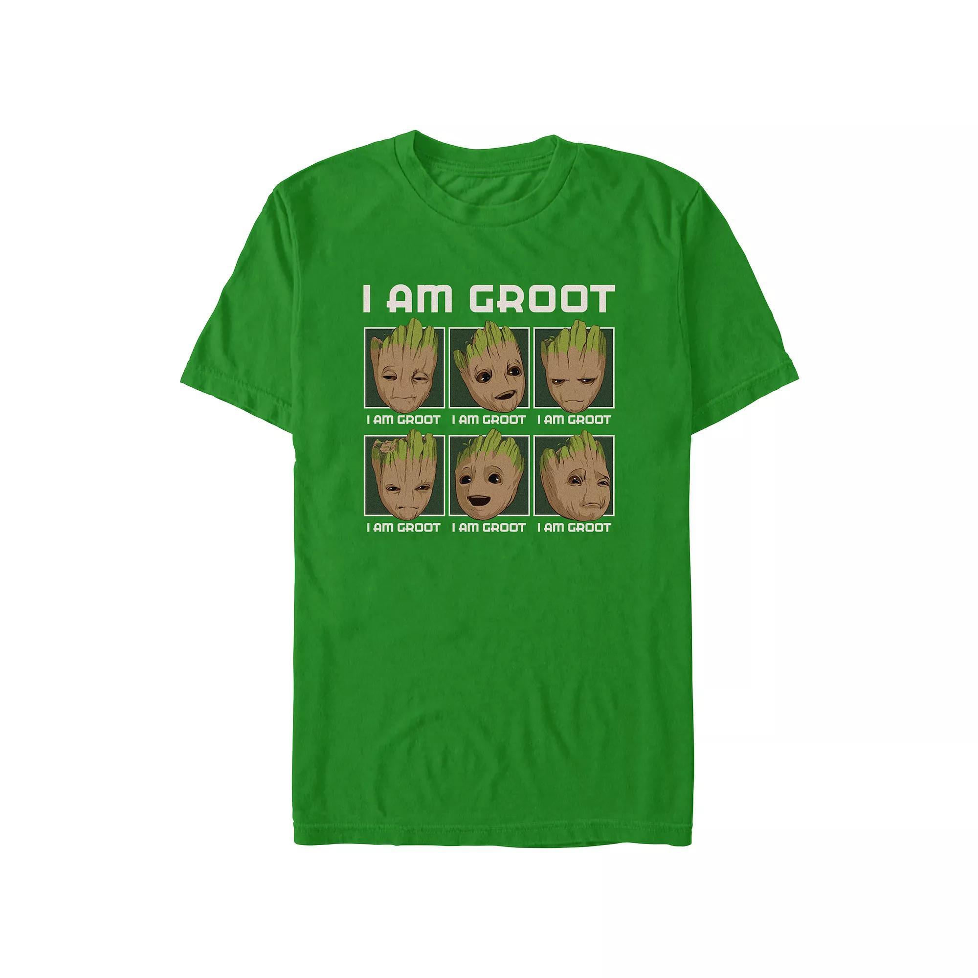 Men's I Am Groot Expressions Boxes Graphic Tee, Size: Small, Kelly Product Image
