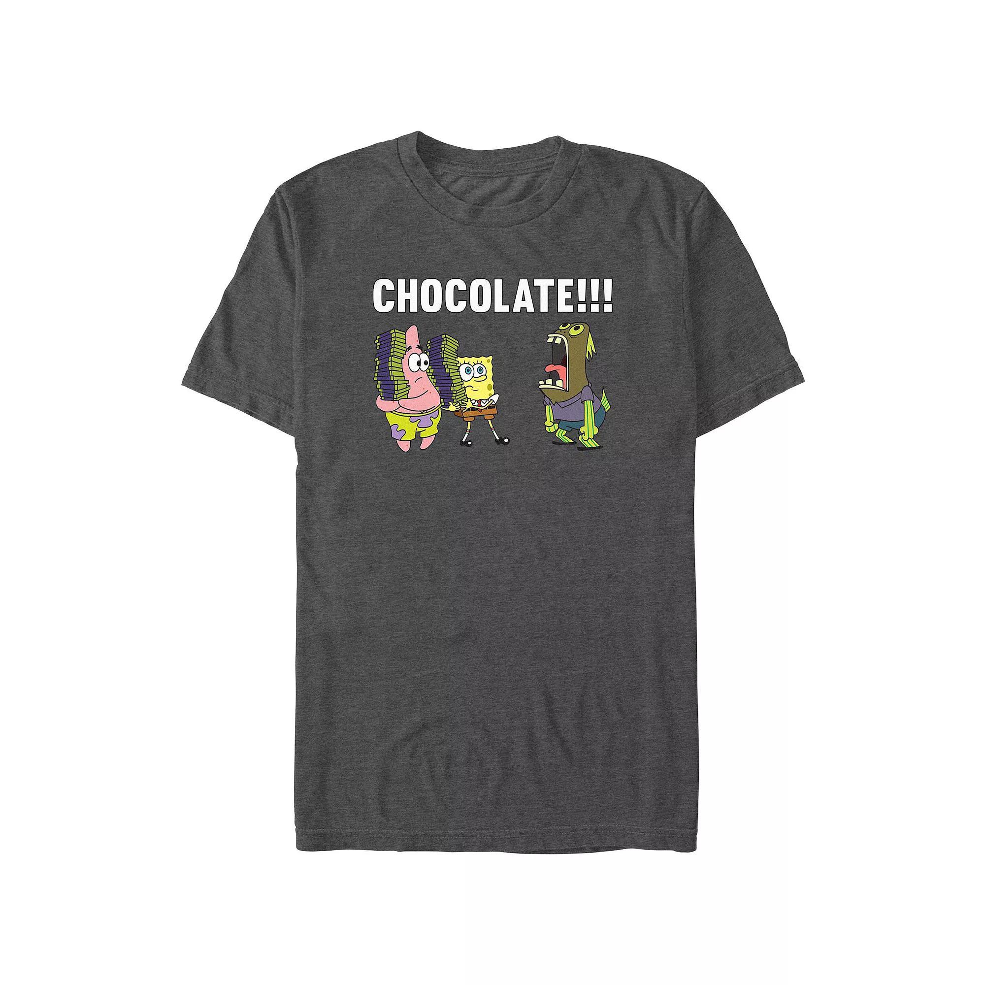 Big & Tall SpongeBob SquarePants Crazy For Chocolate Graphic Tee, Men's, Size: 3XB, Grey Heather Product Image
