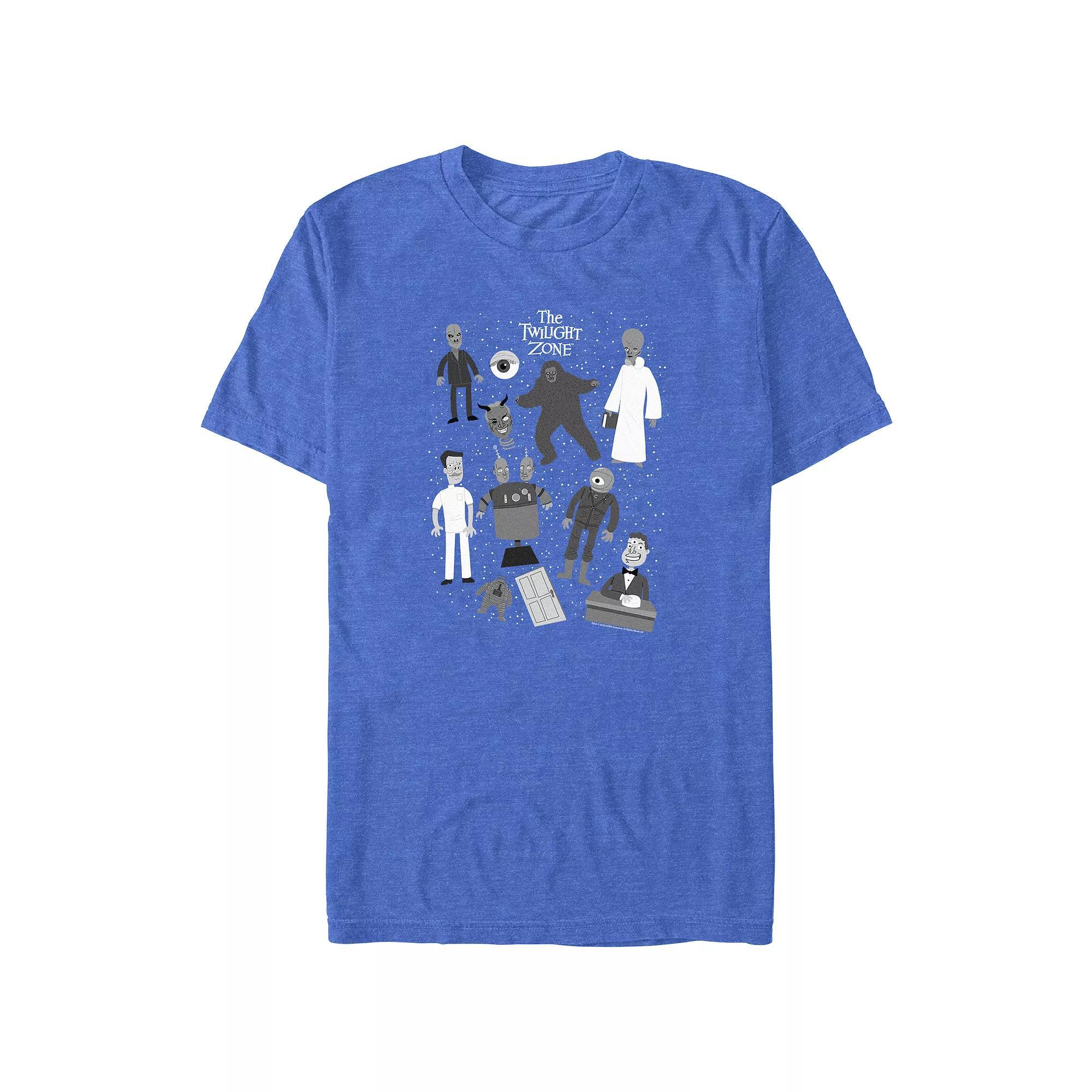 Big & Tall The Twilight Zone Icons Graphic Tee, Men's, Size: 3XL, Royal Grey Product Image