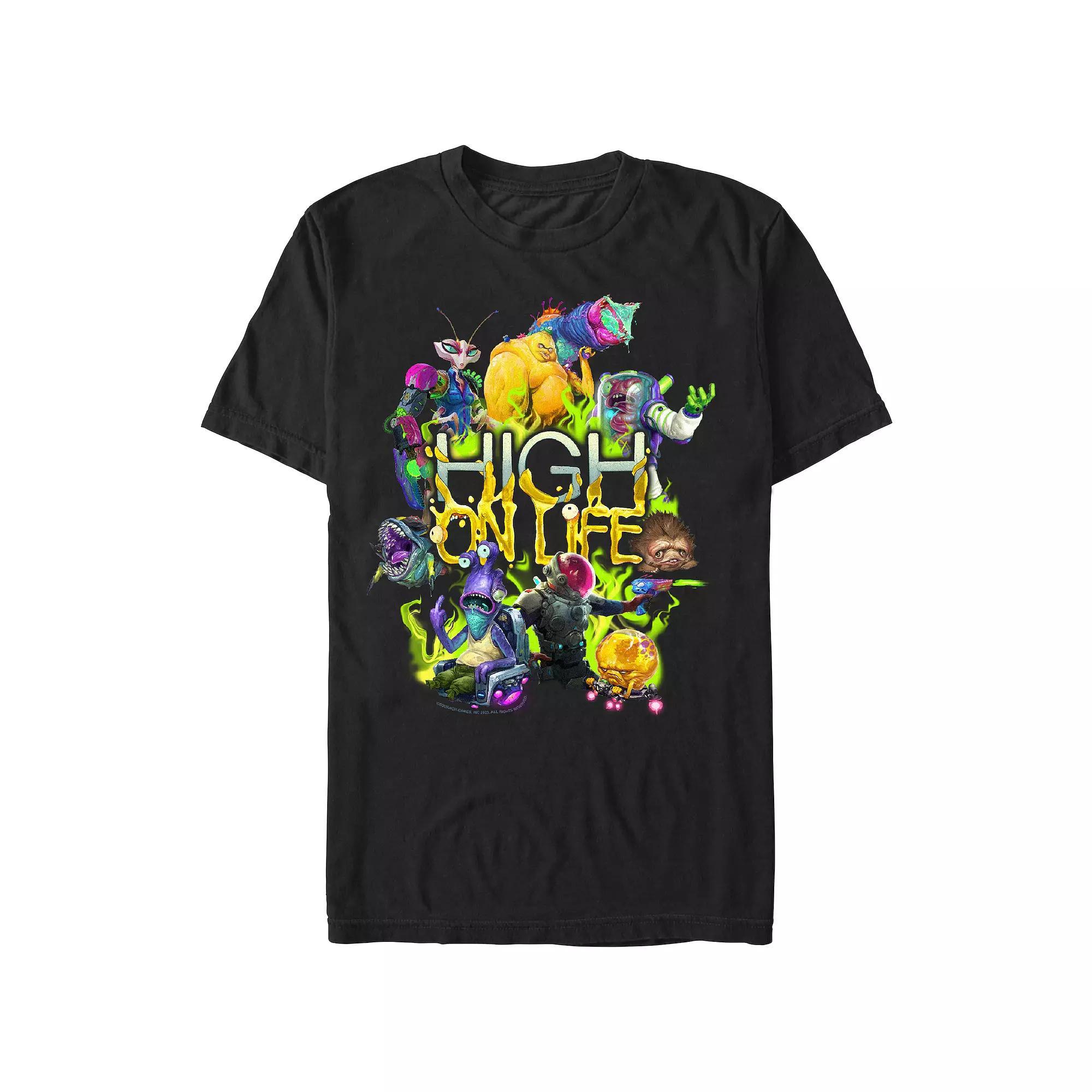 Men's High On Life Monsters Group Graphic Tee, Size: XL, Black Product Image