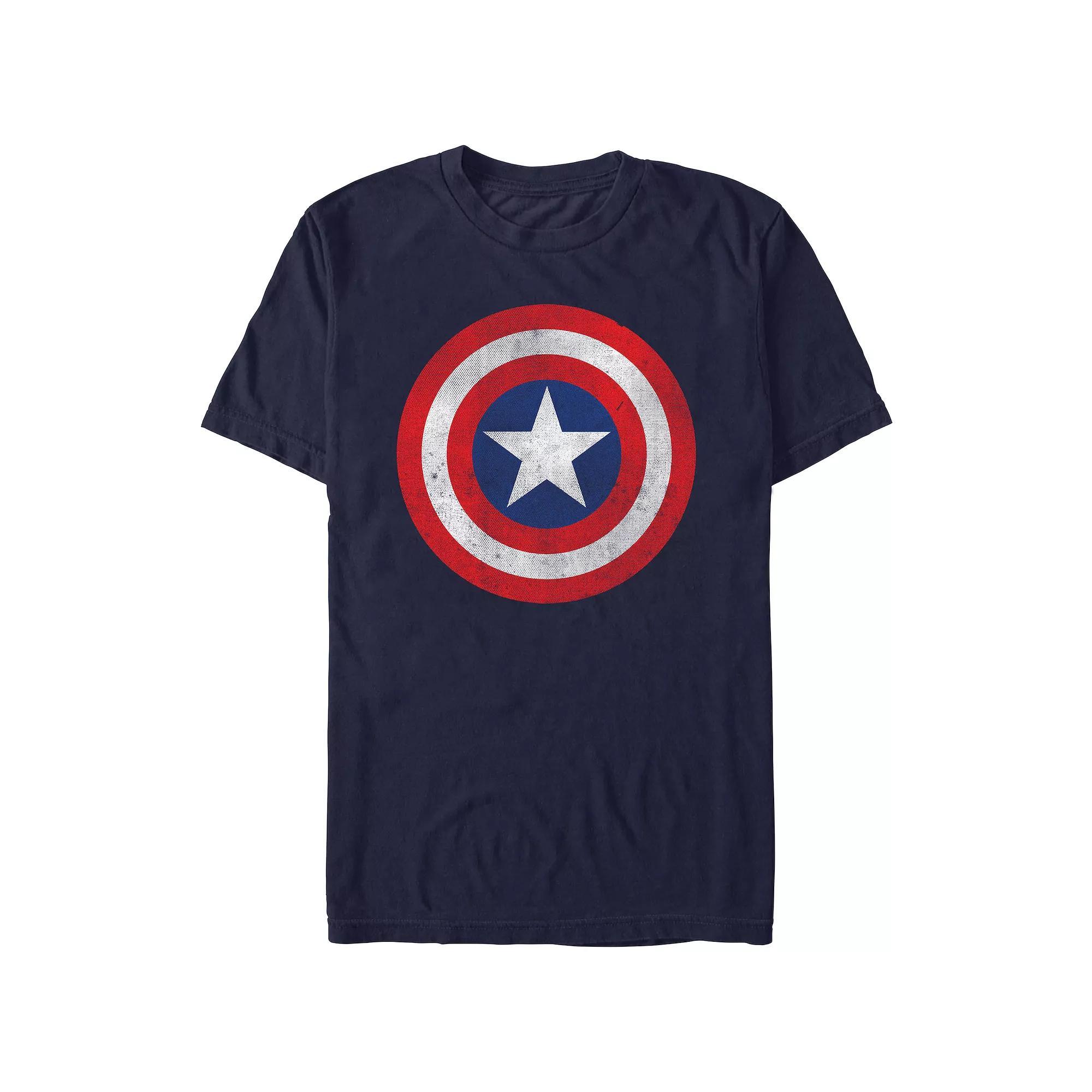 Men's Comfort Colors® Captain America Distressed Shield Graphic Tee, Size: XXL, Blue Product Image