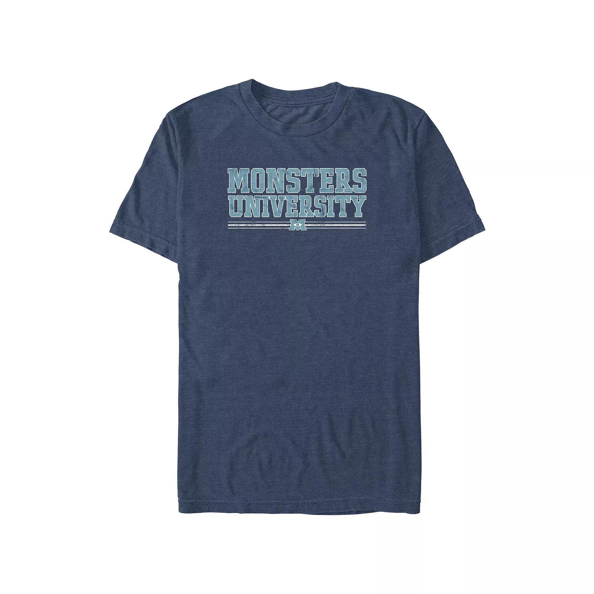 Disney / Pixar's Monsters University Big & Tall Graphic Tee, Men's, Size: 4XL Tall, Navy Grey Product Image