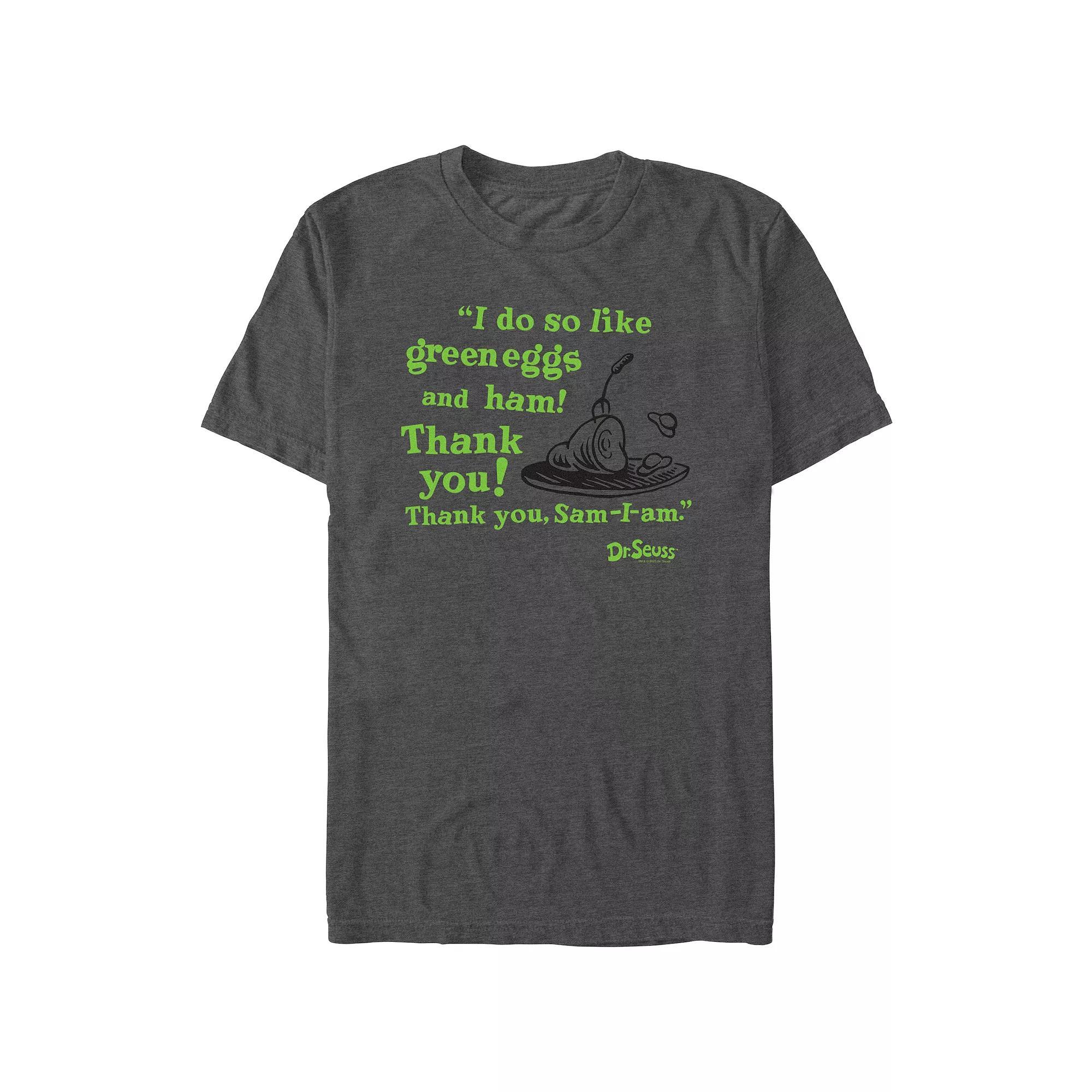 Men's Dr. Seuss Green Eggs And Ham Quote Graphic Tee, Size: XL, Grey Heather Product Image