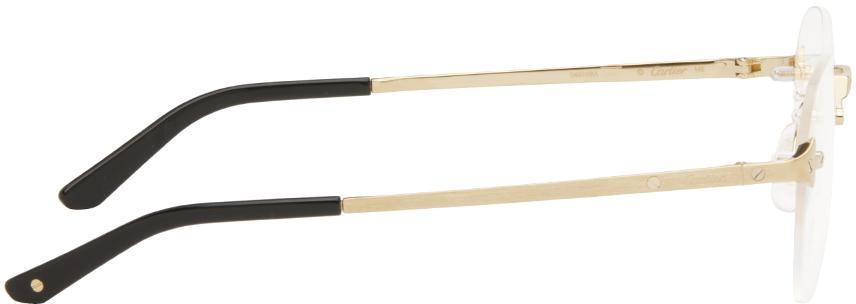 CARTIER Gold Square Glasses In Gold-gold-transparen Product Image