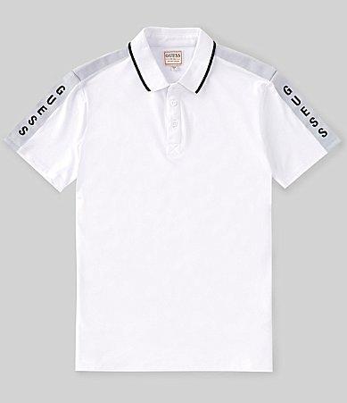 Guess Short Sleeve Pique Guess Tape Polo Product Image