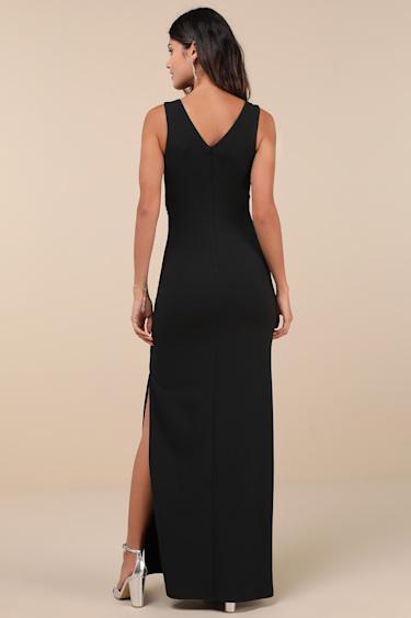 A-List Beauty Black Rhinestone Cutout Maxi Dress Product Image