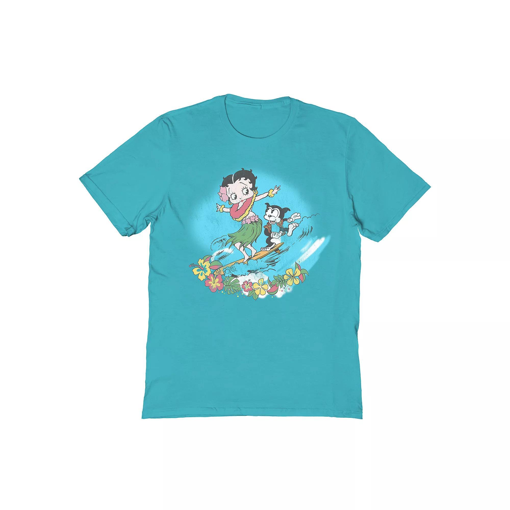 Men's Betty Boop T-Shirt, Size: XL, Tropical Blue Product Image