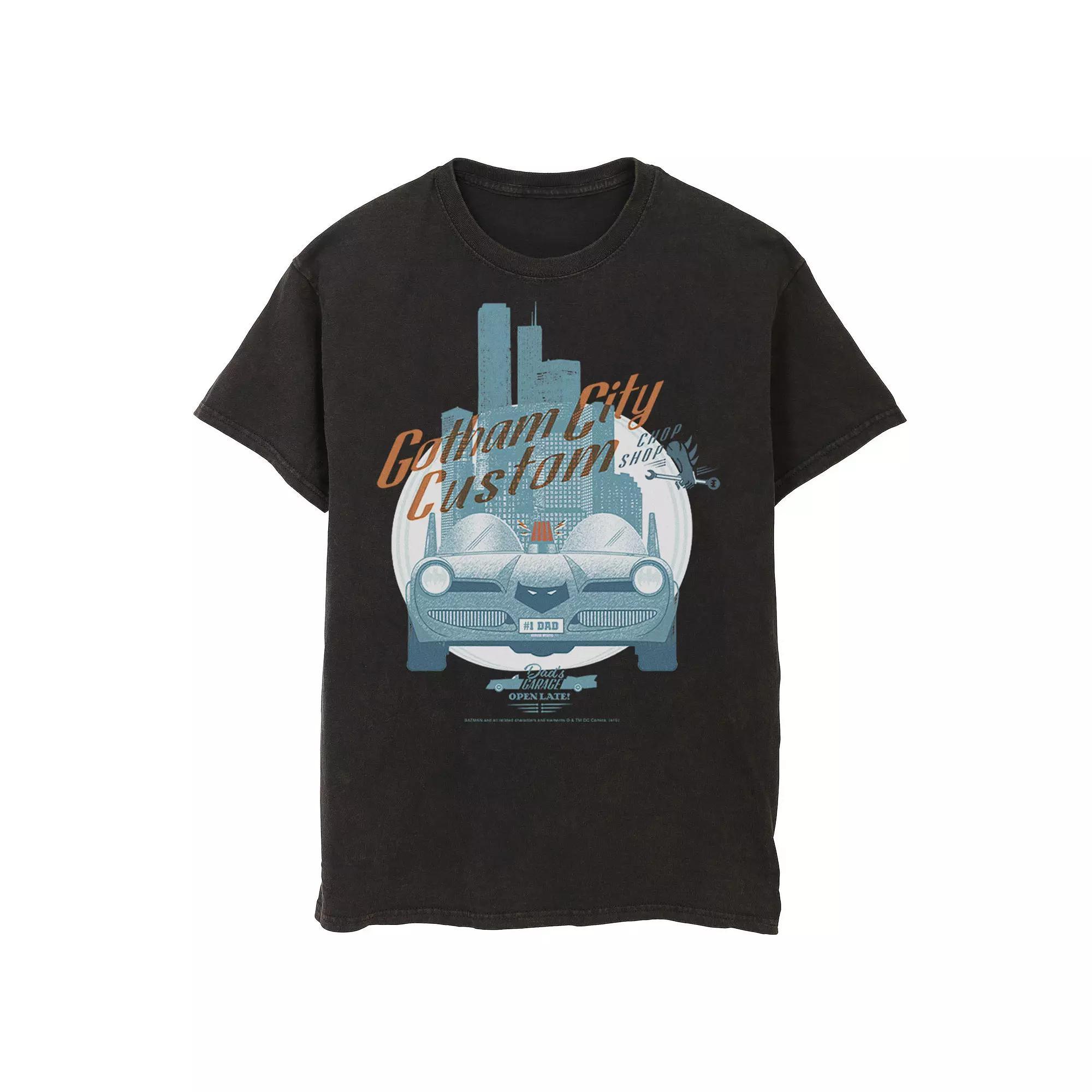 Men's DC Comics Gotham City Customs Shop Poster Tee, Size: XXL, Black Product Image