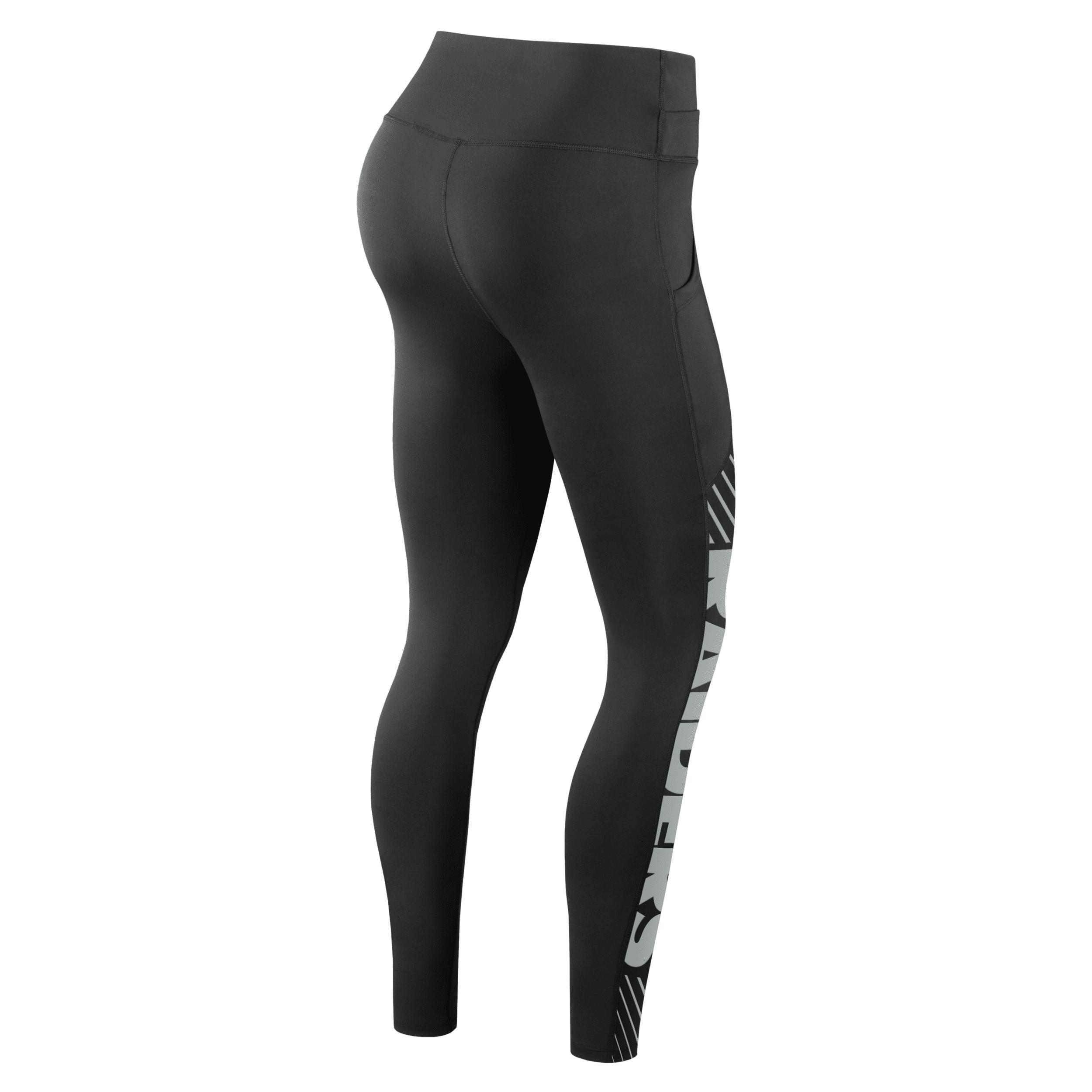 Women's Nike Black Las Vegas Raiders Yard Line Crossover Leggings, Size: XS, Lvr Black Product Image