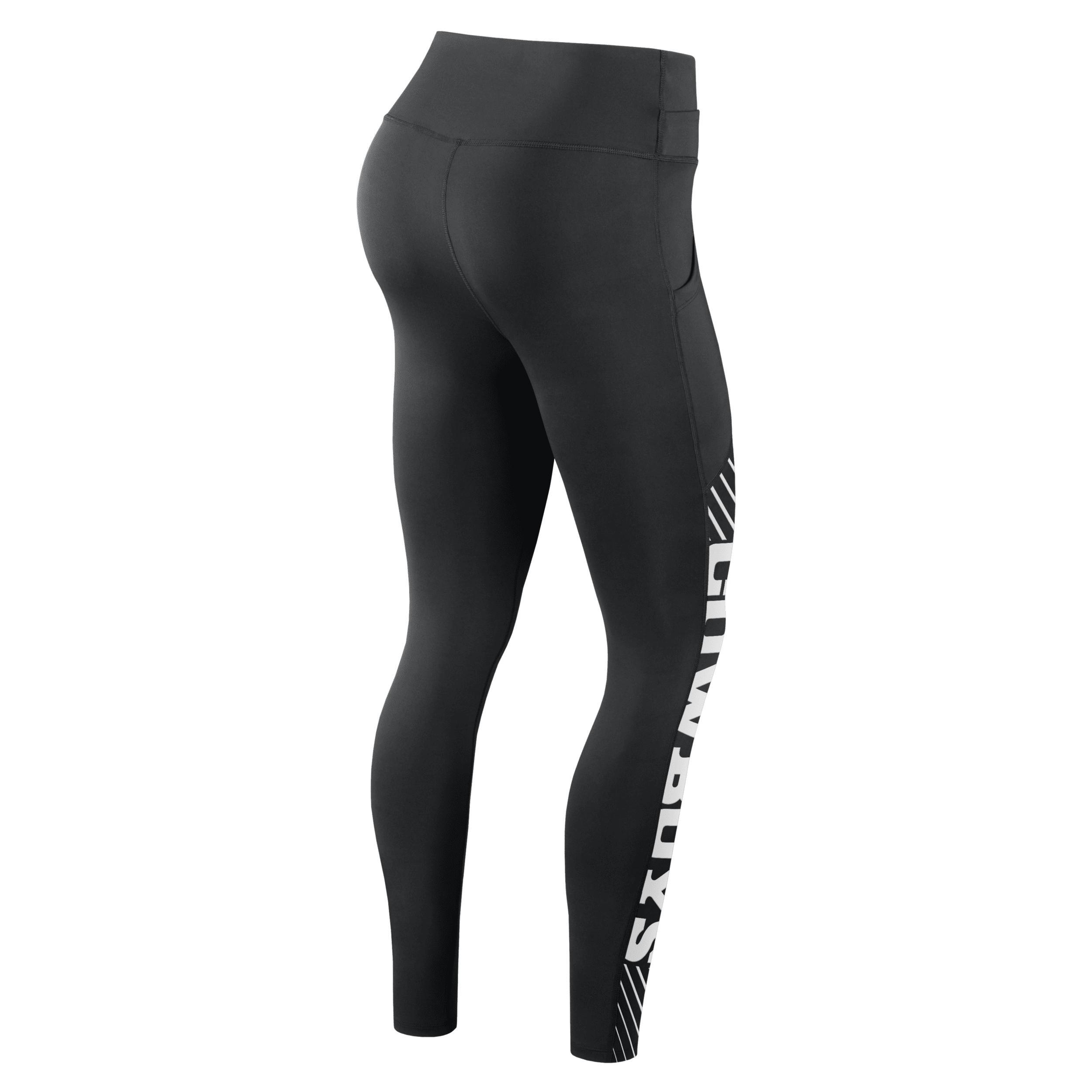 Women's Nike Black Dallas Cowboys Yard Line Crossover Leggings, Size: XS Product Image