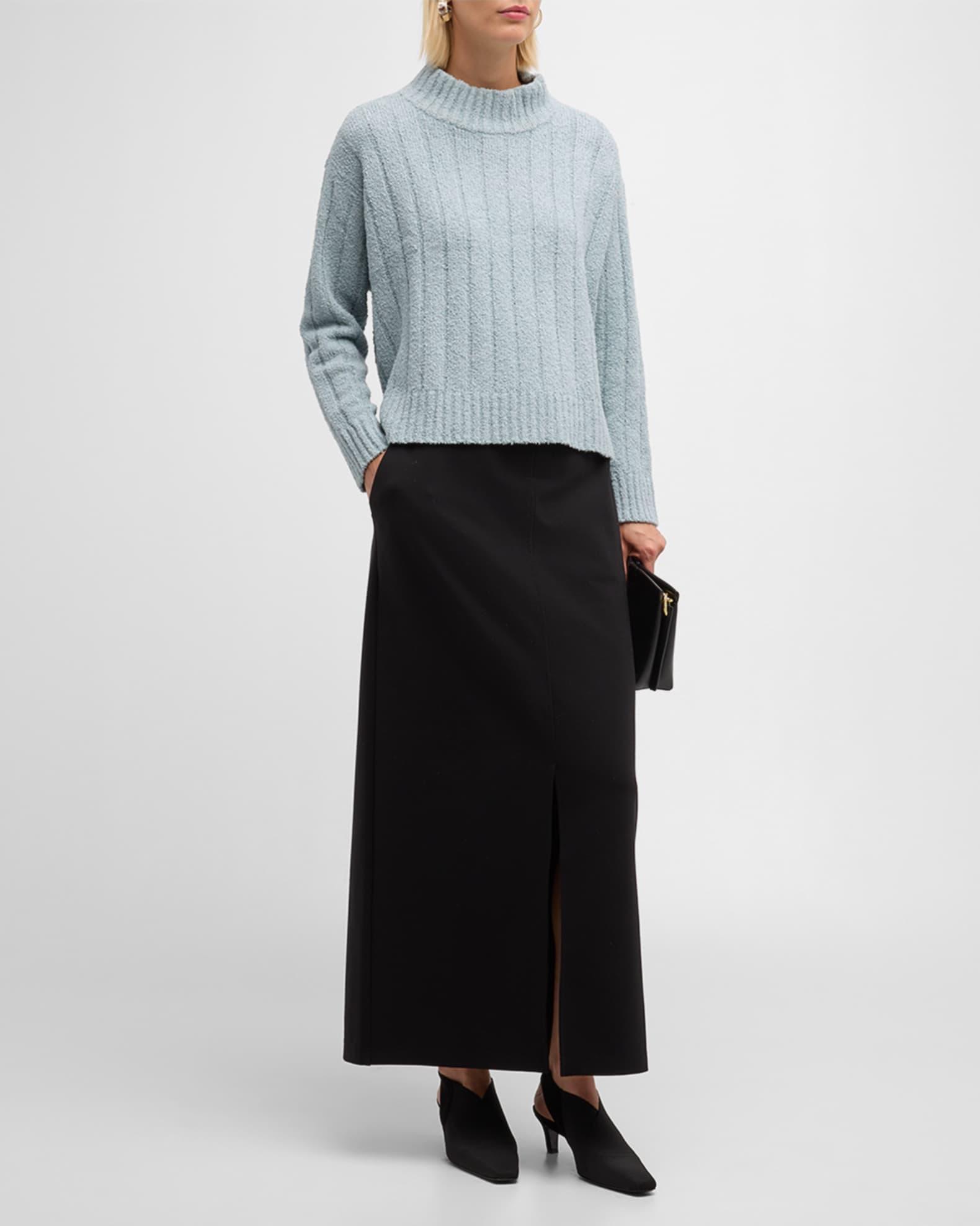 Straight Front-Slit Flex Ponte Maxi Skirt Product Image