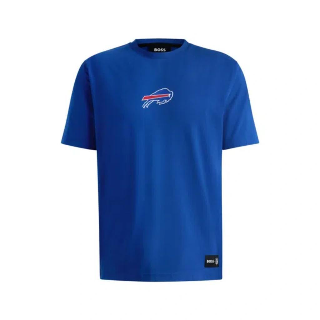 HUGO BOSS Boss X Nfl Stretch-cotton T-shirt With Special Branding In Bills Product Image