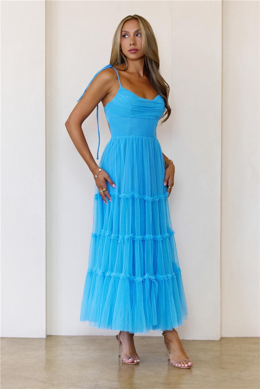 Never Declined Maxi Dress Blue Product Image