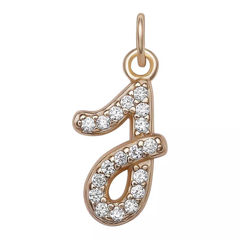 LC Lauren Conrad Sterling Silver Cubic Zirconia Initial Charm, Womens, Gold Tone O Product Image