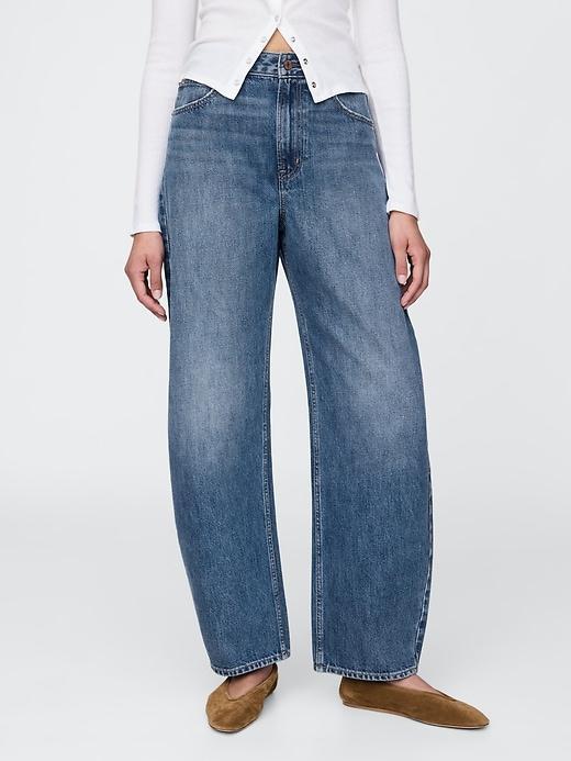 Curvy High Rise Barrel Jeans Product Image