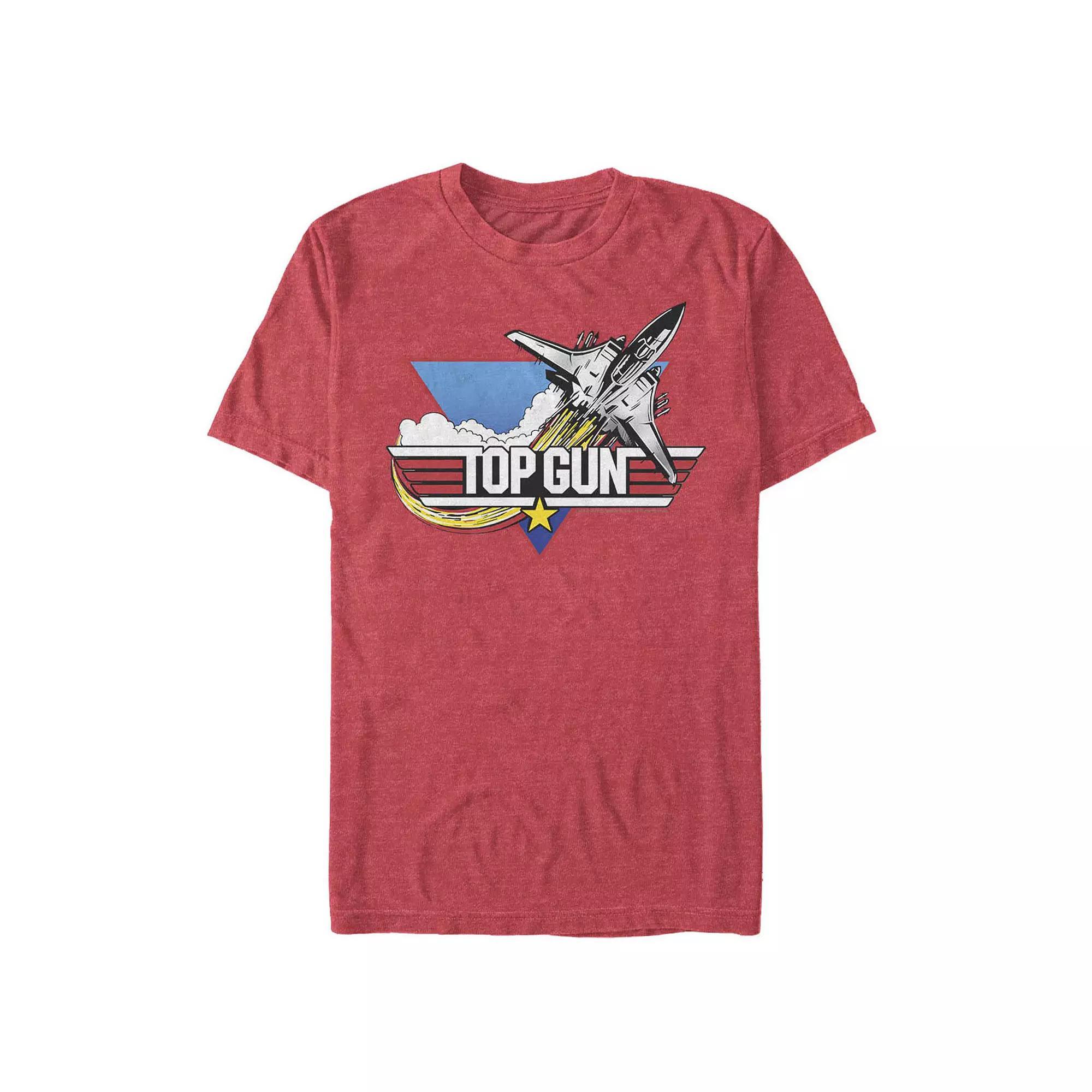 Big & Tall Top Gun Combat Jet Flying Graphic Tee, Men's, Size: XXL Tall, Red Grey Product Image