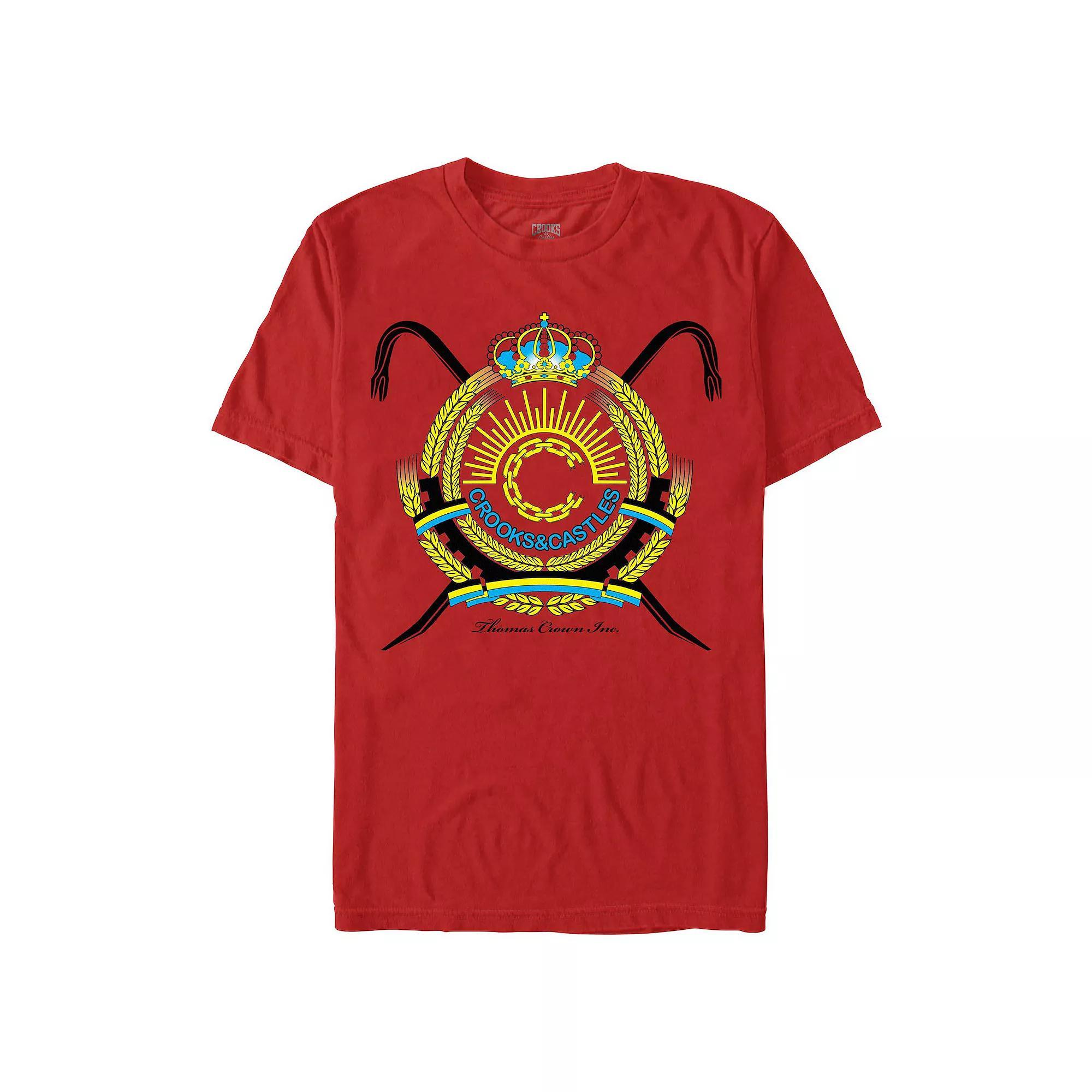 Men's Crooks And Castle Thomas Crown Inc, Graphic Tee, Size: XL, Red Product Image