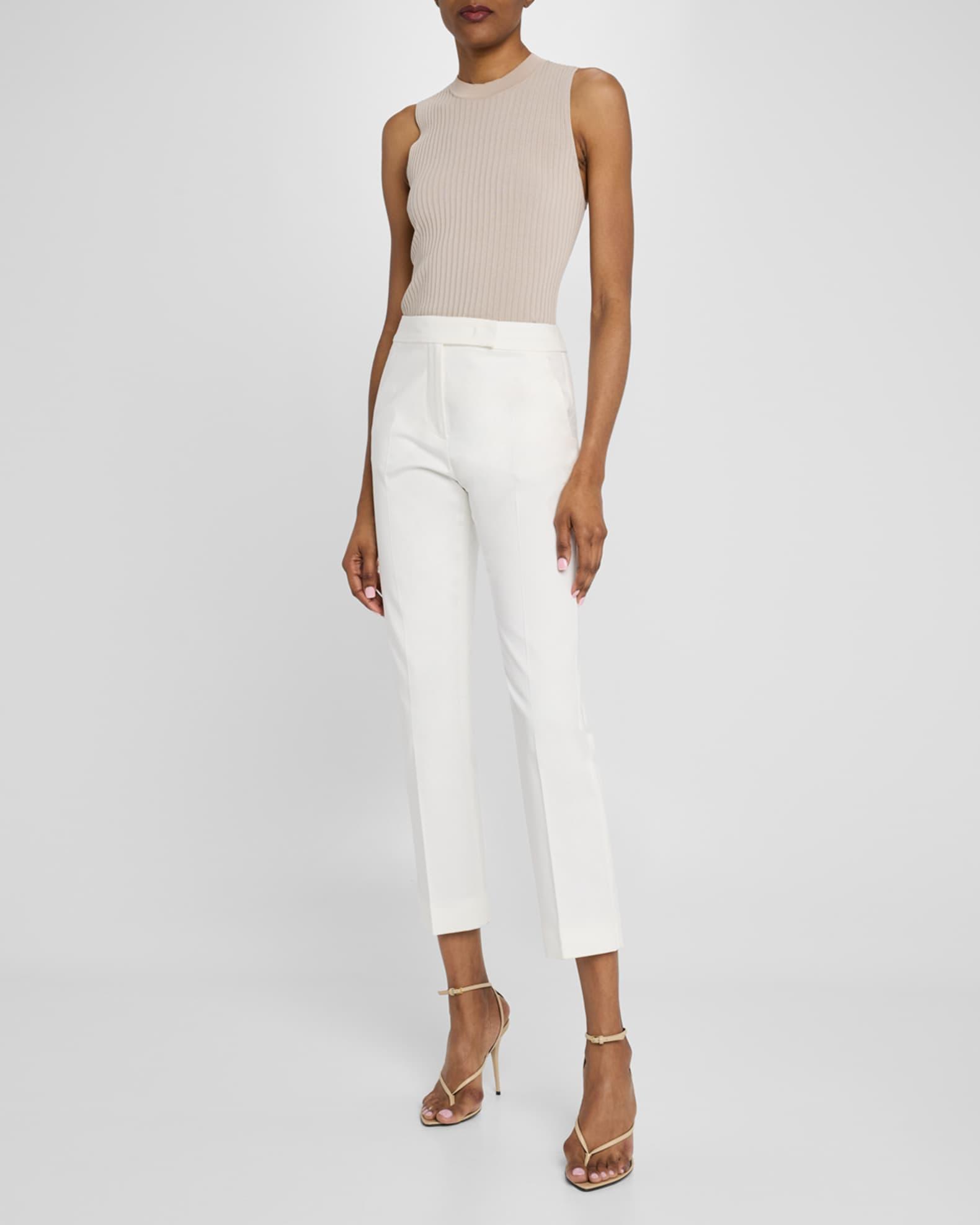 Okra Cropped Cotton Stretch Pants Product Image