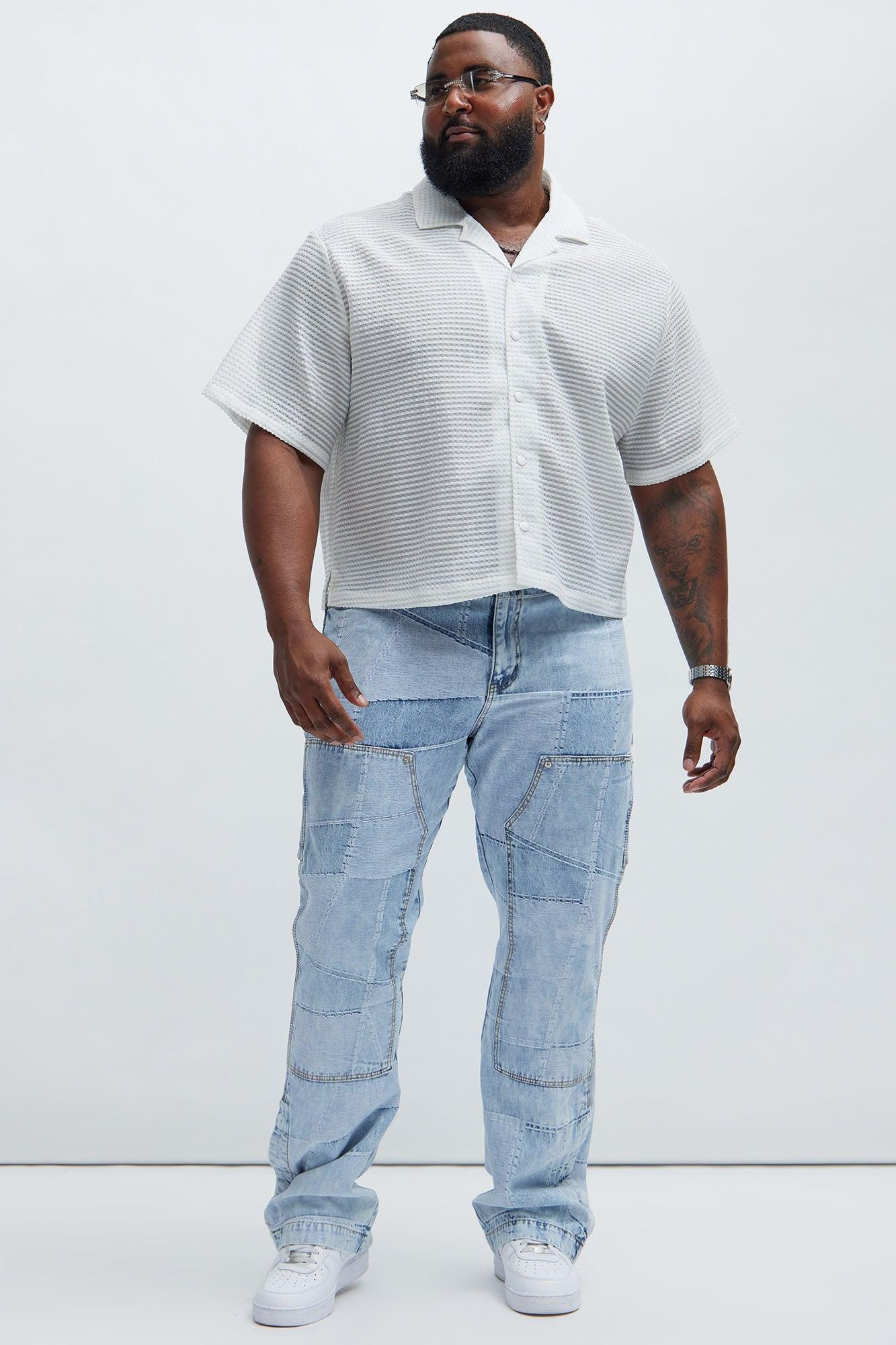 Michael Textured Cropped Shirt - White Product Image