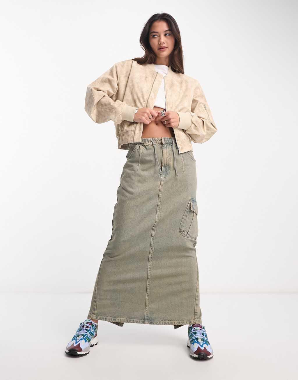 COLLUSION distressed printed bomber jacket Product Image