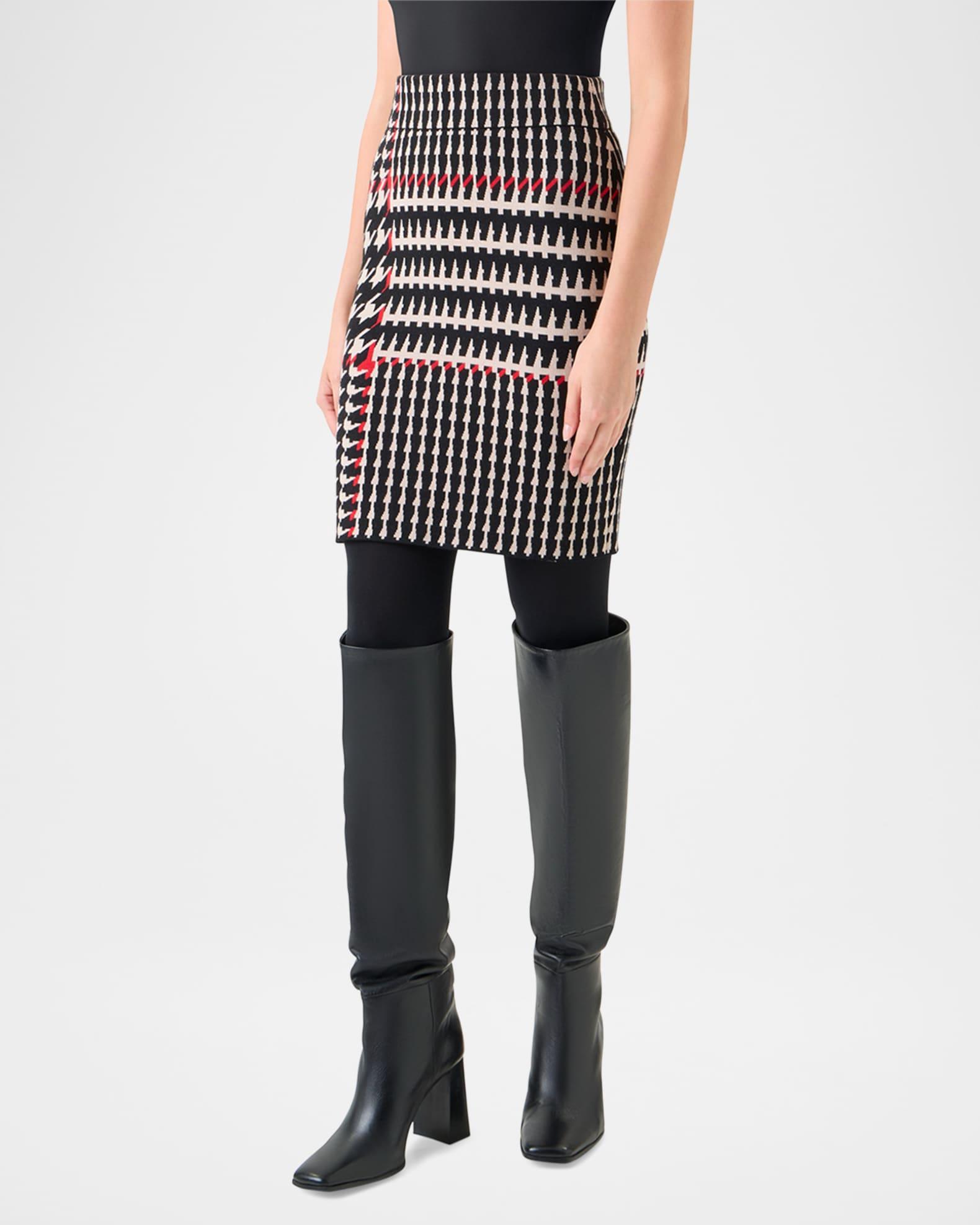 Wool-Blend Knit Jacquard Skirt Product Image