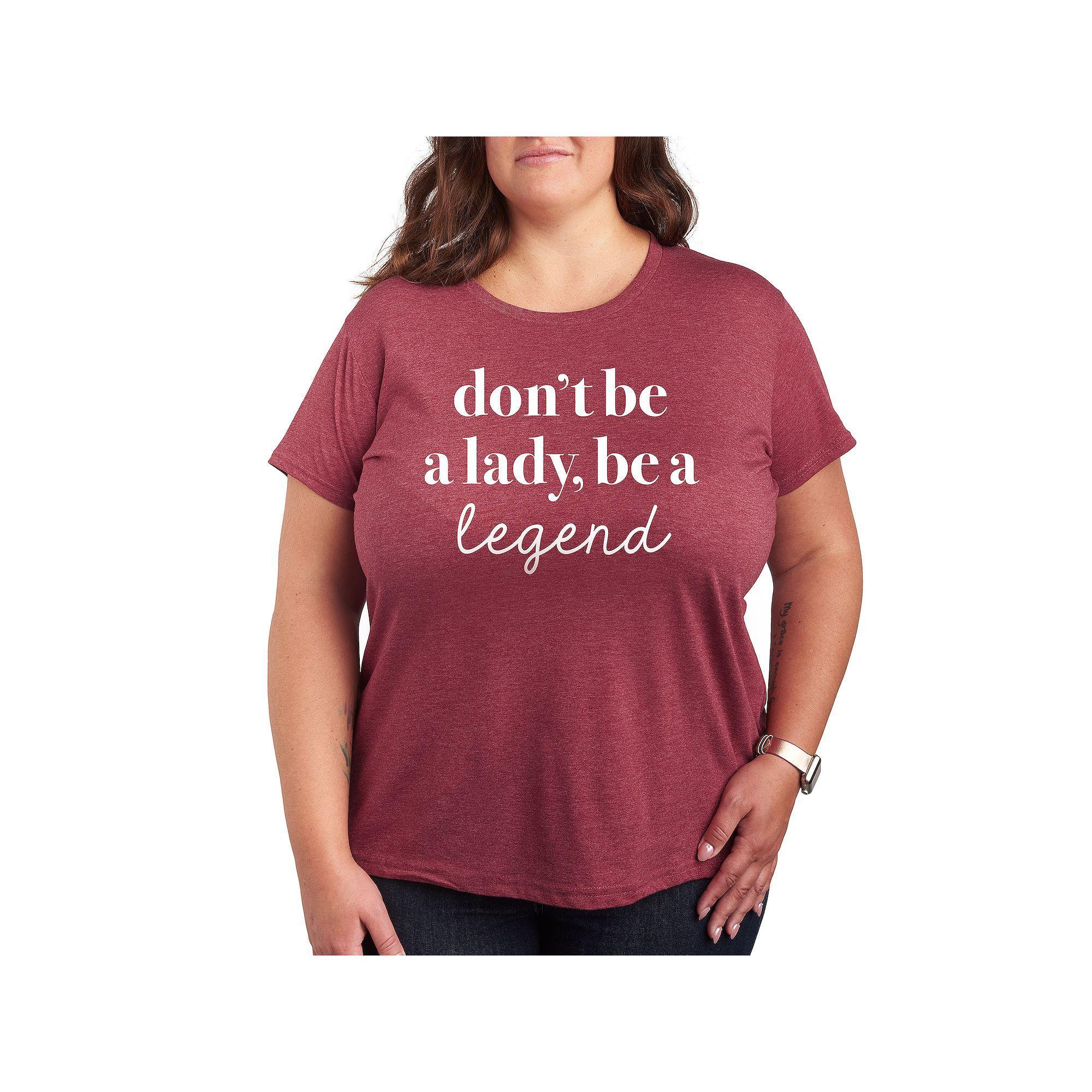 Plus Dont Be A Lady Legend Graphic Tee, Womens Grey Dark Red Product Image