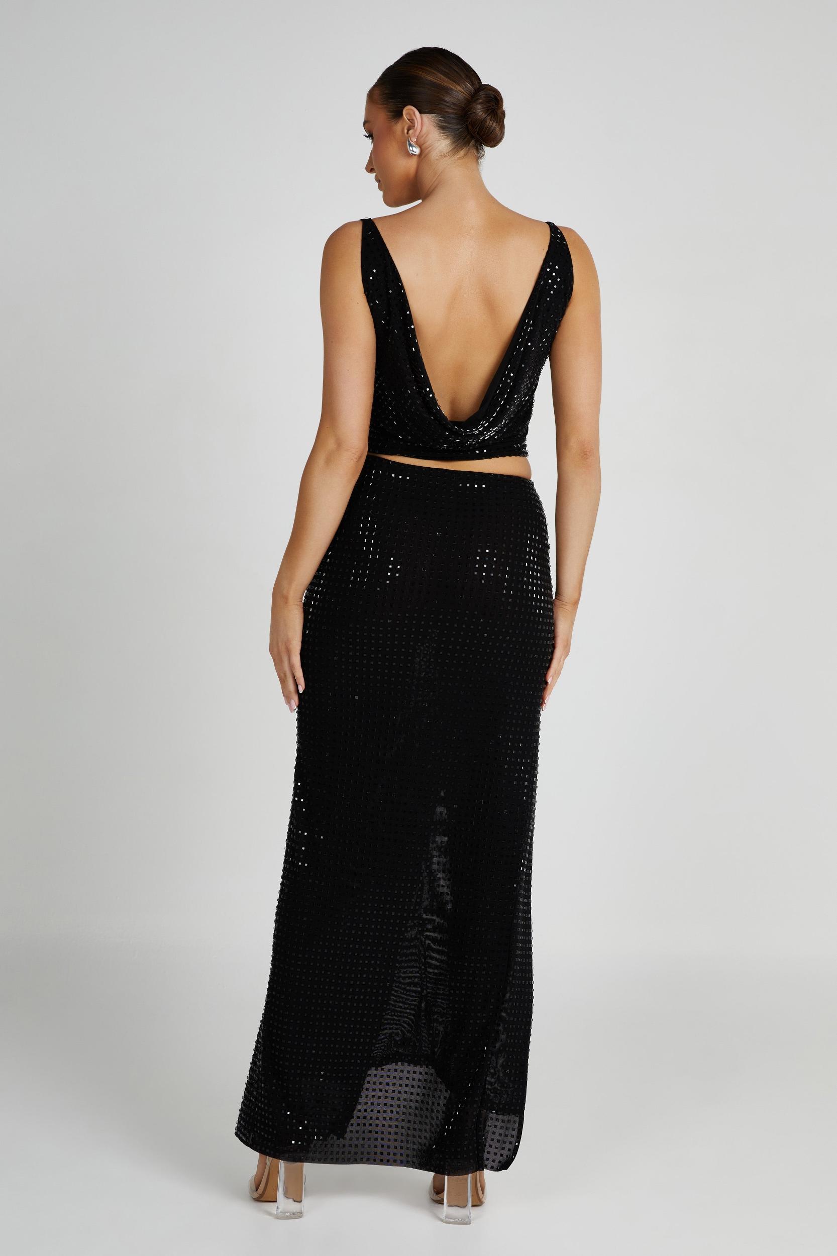 Ellery Square Diamante Maxi Skirt - Black Product Image