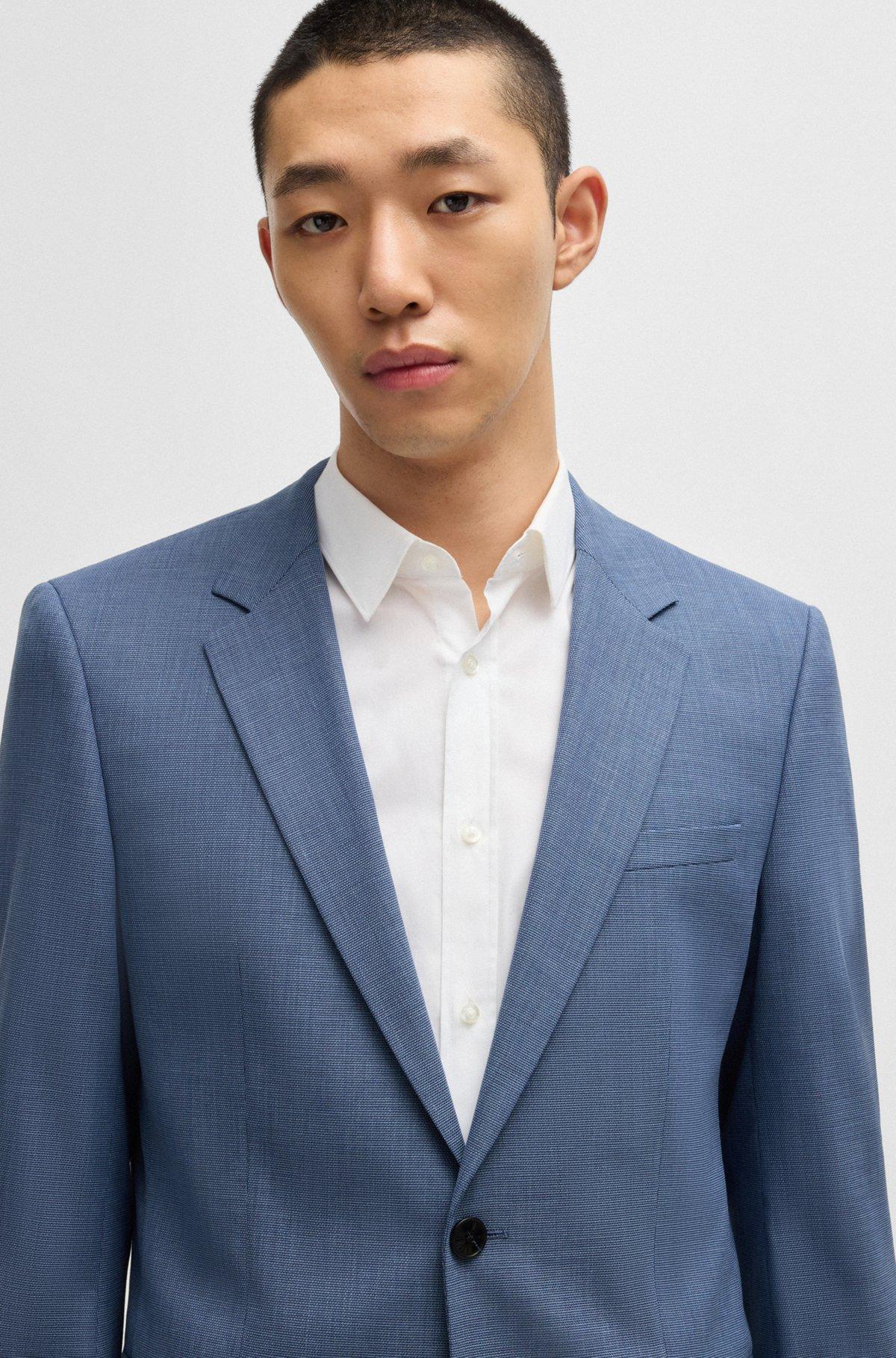 Slim-fit suit jacket in mouliné performance-stretch cloth Product Image