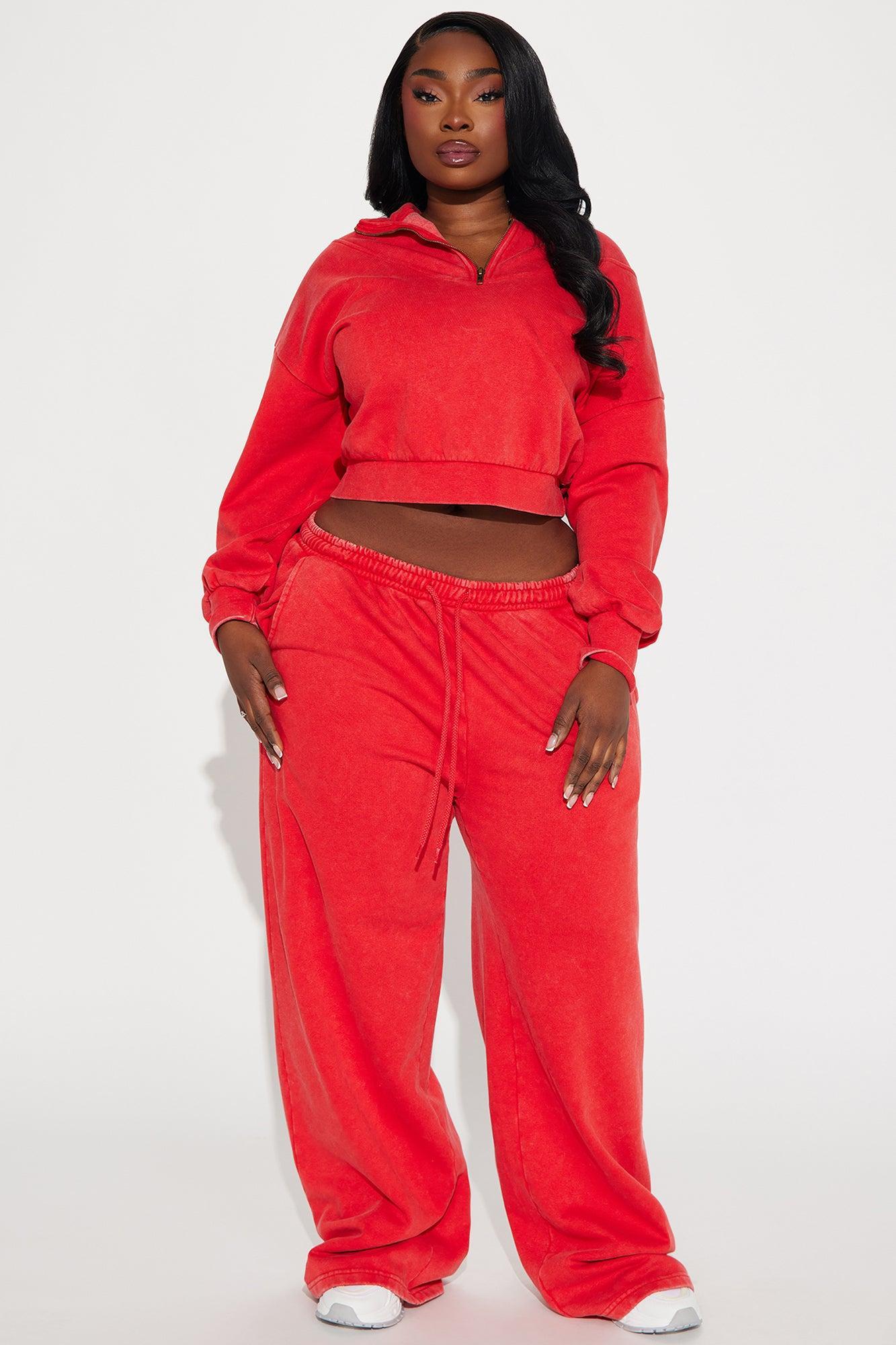 Rested Lounge Wide Leg Jogger - Red Product Image