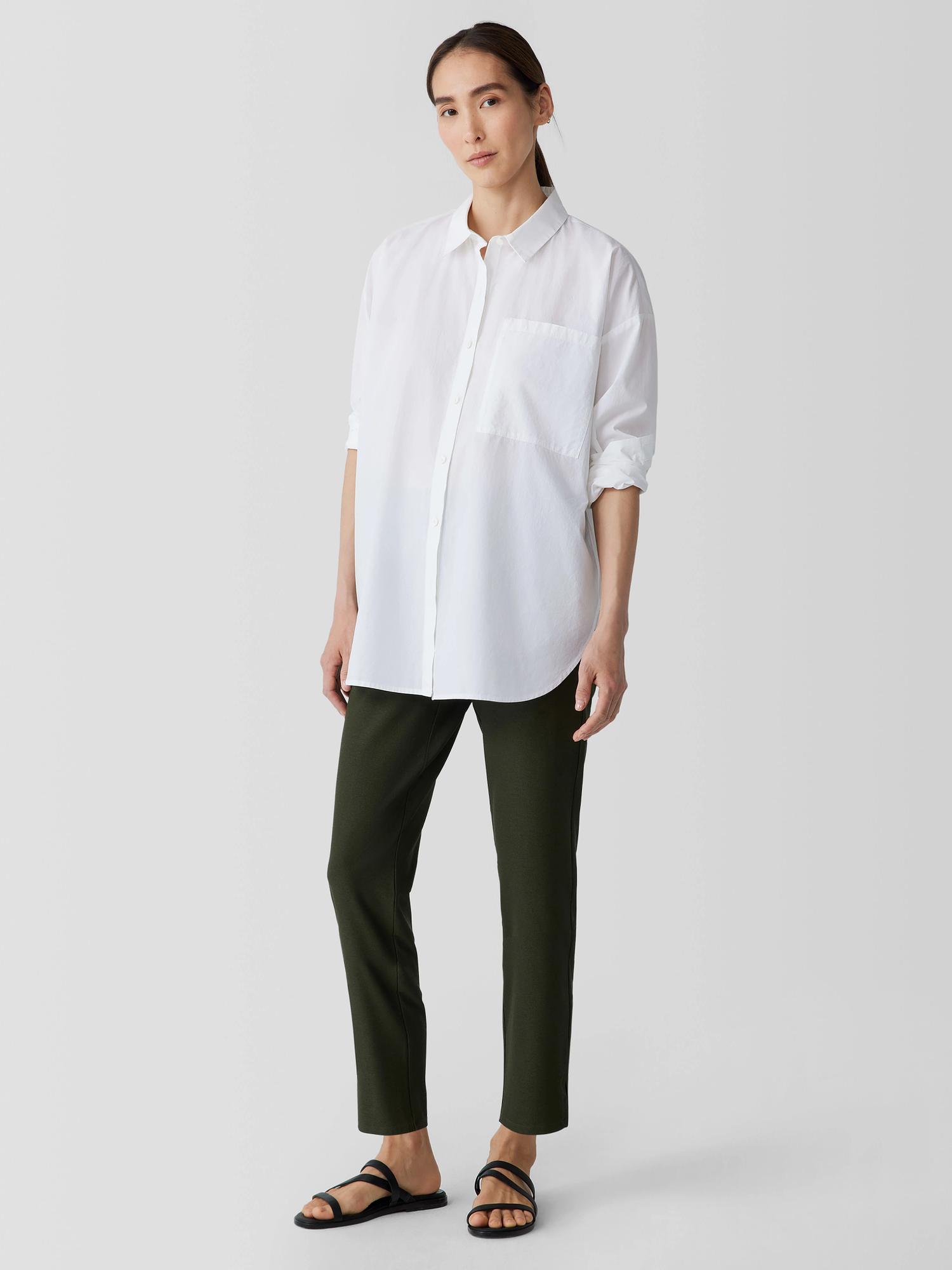 EILEEN FISHER Washable Stretch Crepe Pant with Slitsfemale Product Image