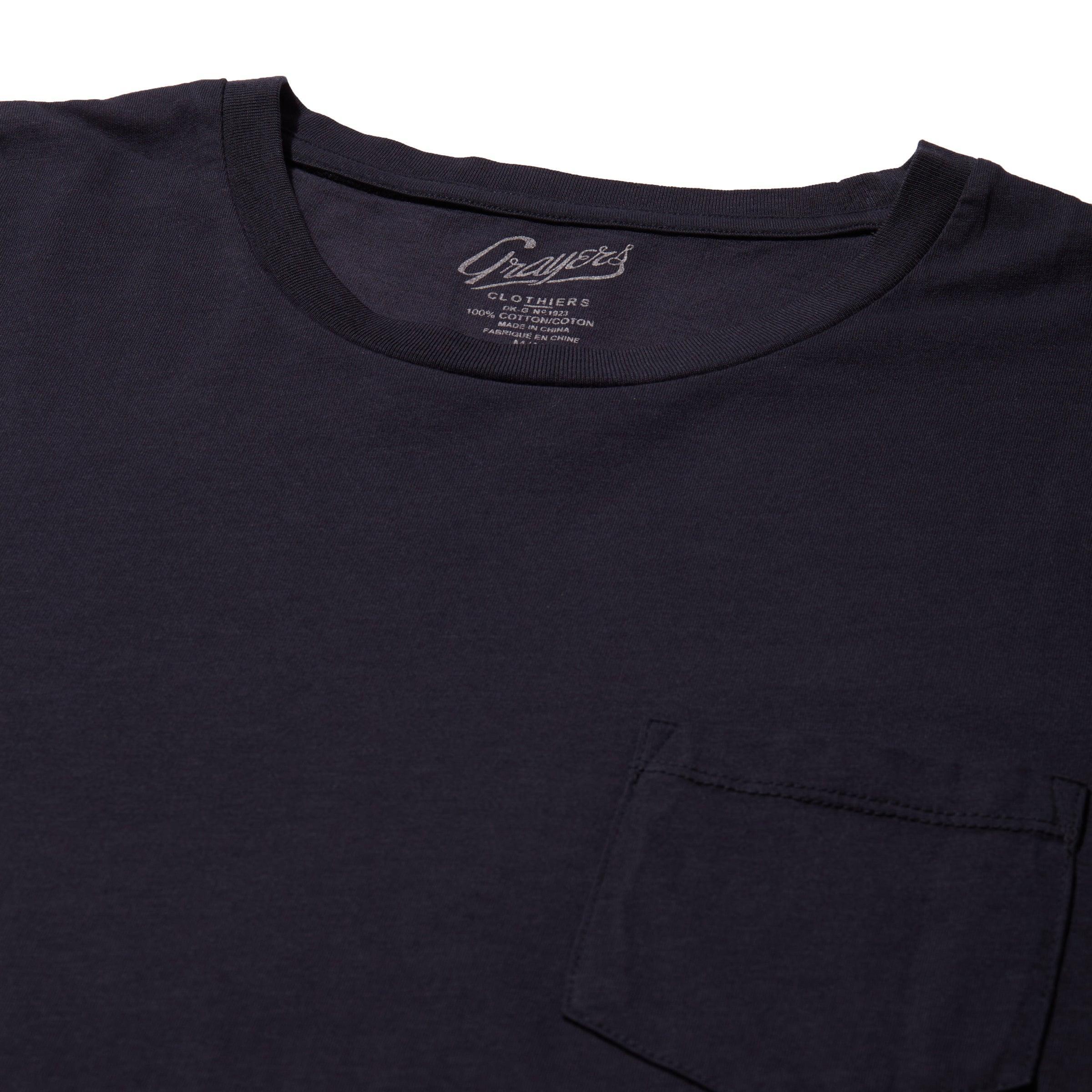 Pima Cotton Pocket Tee - Navy Product Image