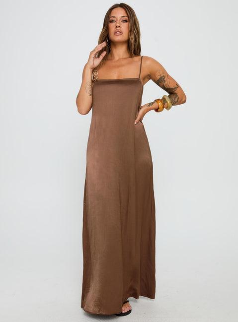 Apple Cider Maxi Dress Brown Product Image