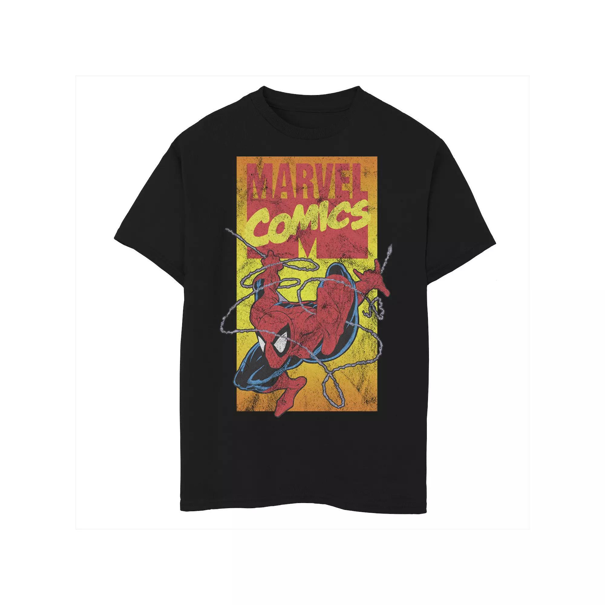 Boys 8-20 Marvel Comics Spider-Man Action Shot Tee, Boy's, Size: Medium, Black Product Image