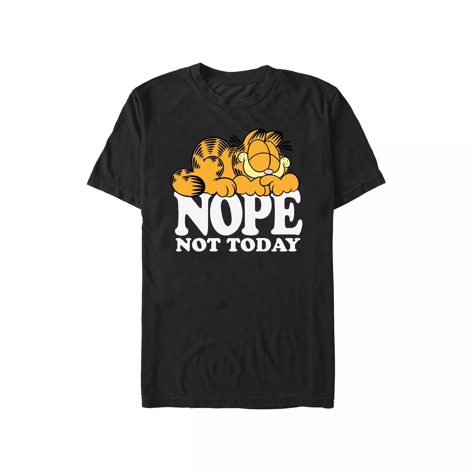 Men's Garfield Nope Not Today Graphic Tee, Size: Medium, Black Product Image