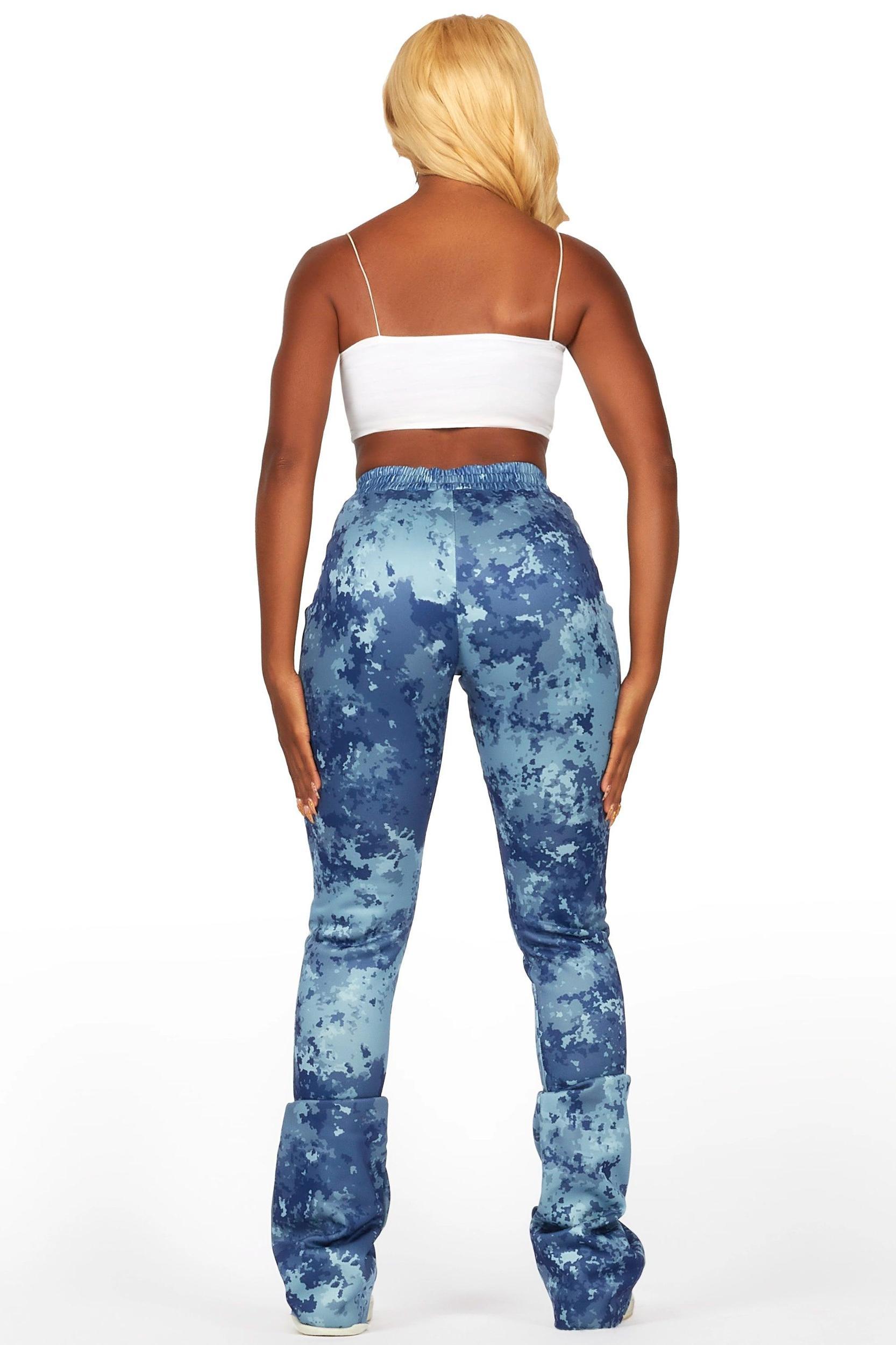Juliana Blue Digital Camo Super Stacked Track Pant Female Product Image