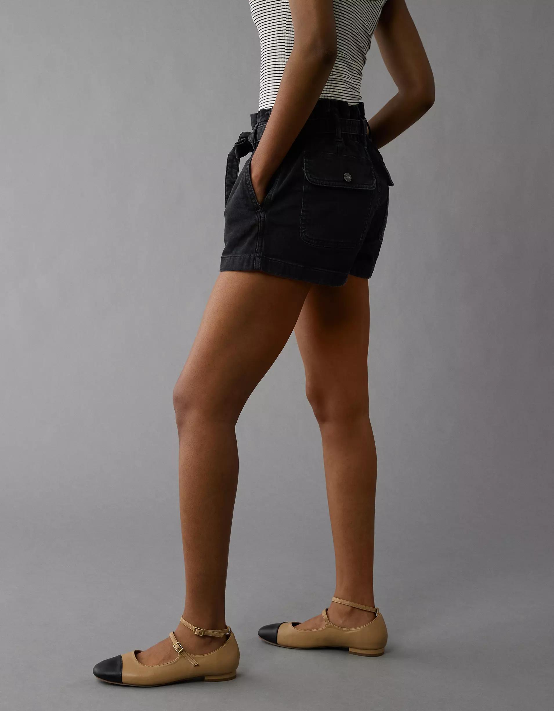 AE Stretch Paperbag Denim Mom Short Product Image