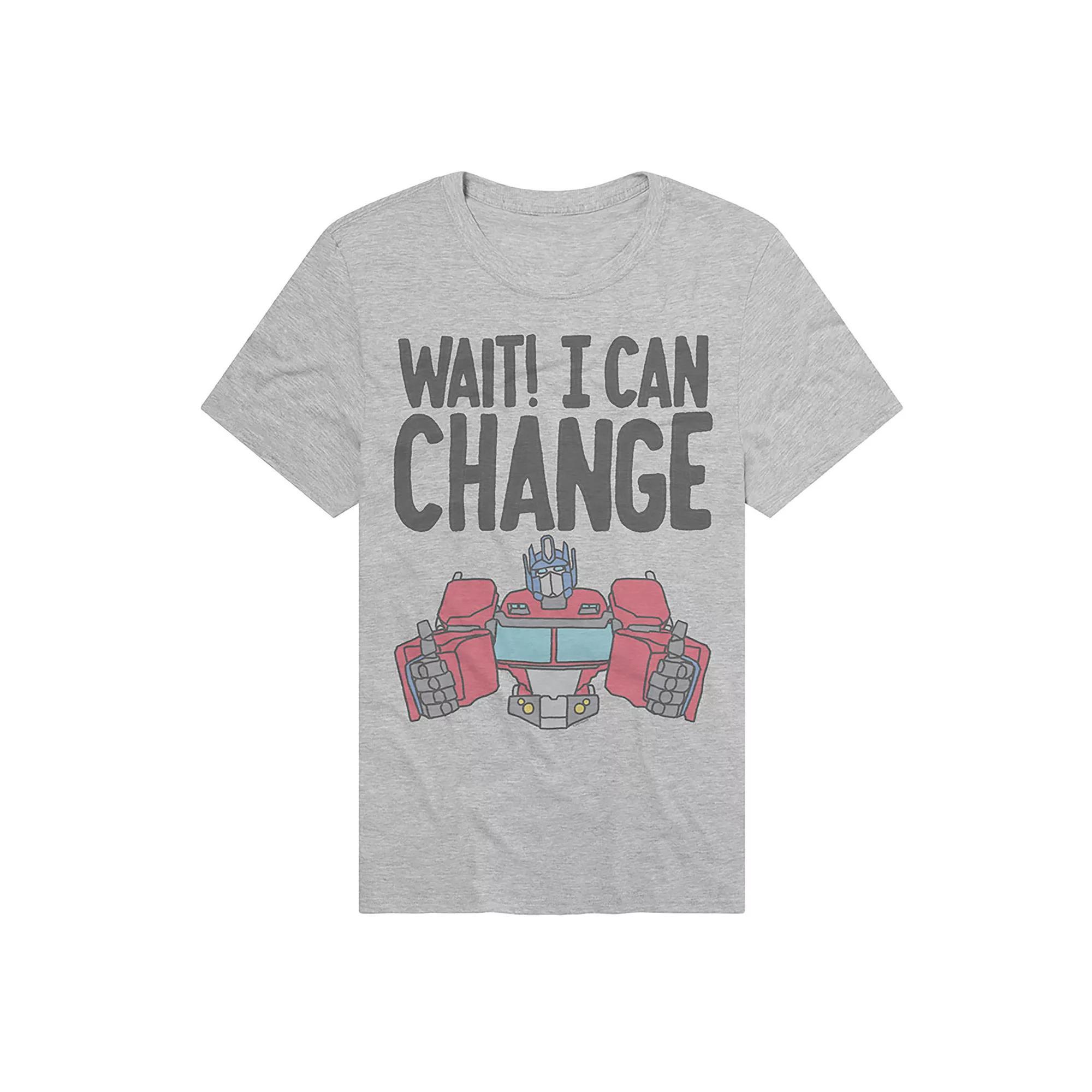 Men's Transformers Wait! I Can Change Graphic Tee, Size: XL, Athletic Grey Product Image