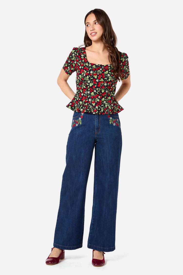 Raspberry Short Sleeve Top Product Image