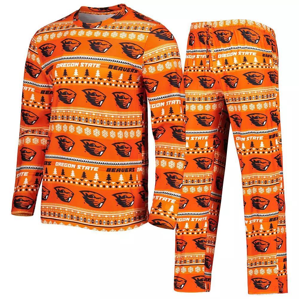 Men's Concepts Sport Orange Oregon State Beavers Swivel Long Sleeve T-Shirt & Pants Sleep Set, Size: 2XL Product Image