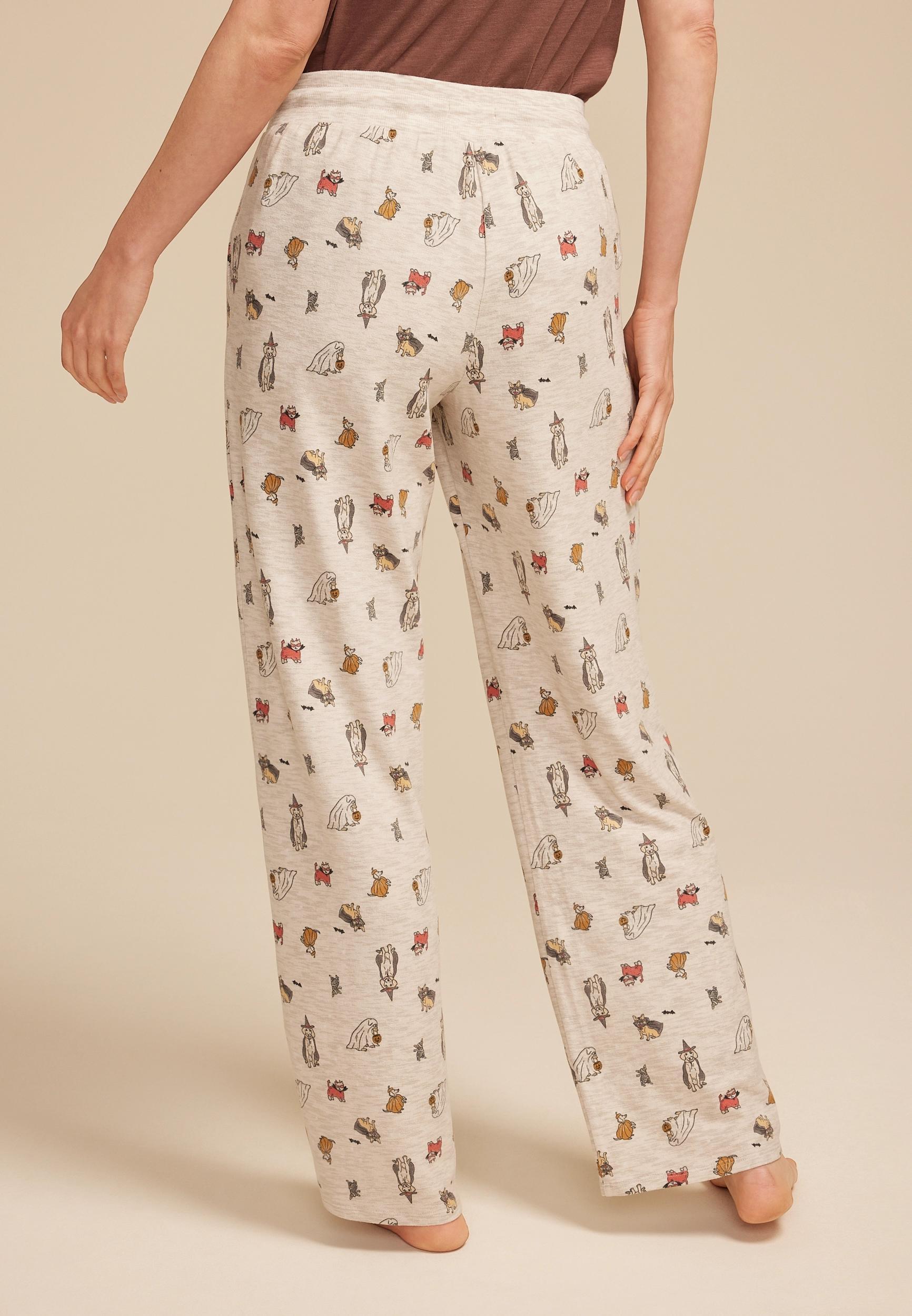 Halloween Dogs Wide Leg Pajama Pants Product Image