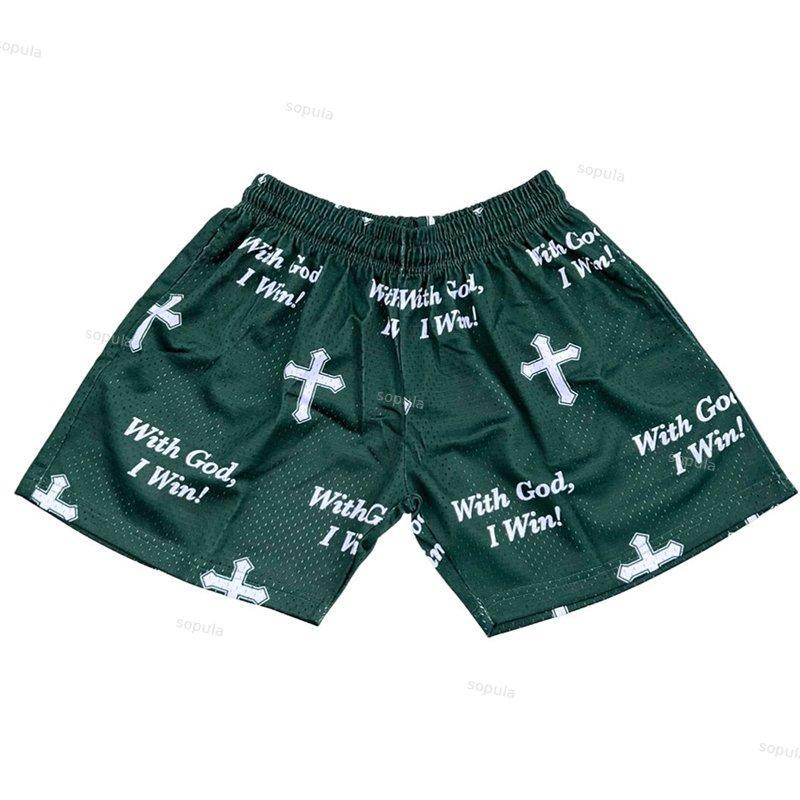 Sopula With God I Win Graphic Mesh Shorts Product Image