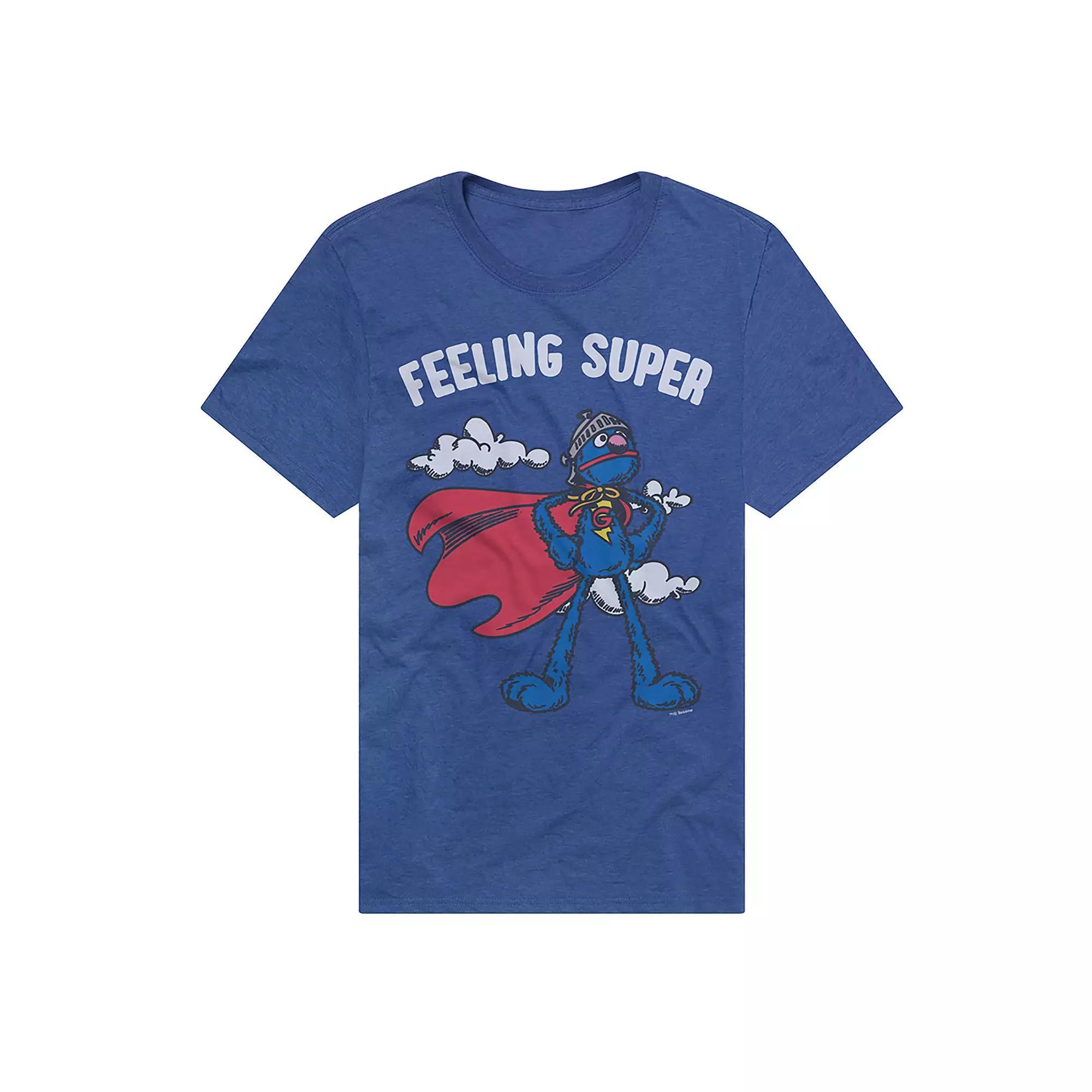 Men's Sesame Street Grover "Feeling Super" Graphic Tee, Size: XXL, Royal Product Image