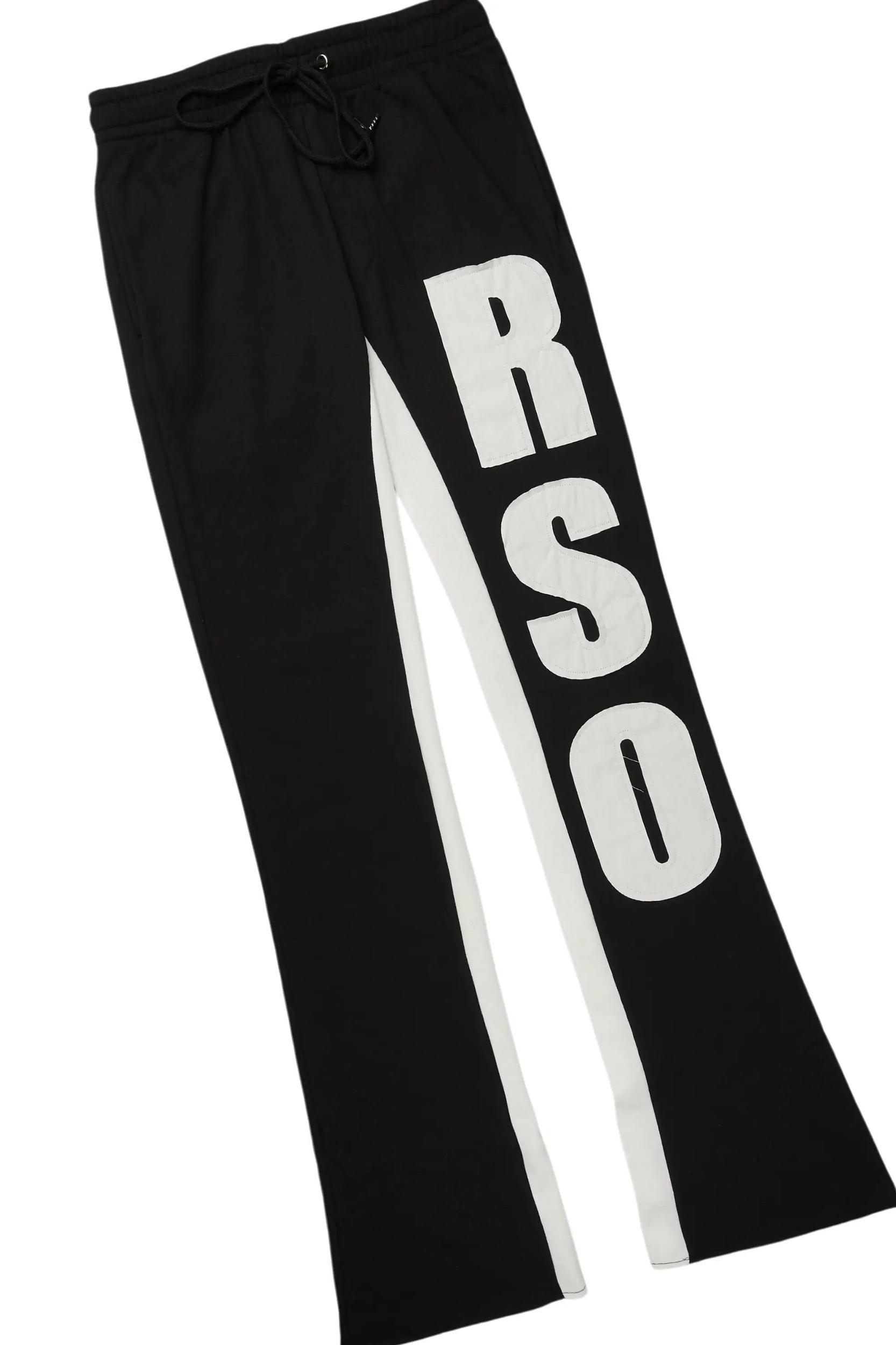 Amos Black Long Sleeve T-Shirt/Patch Baggy Pant Set Male Product Image