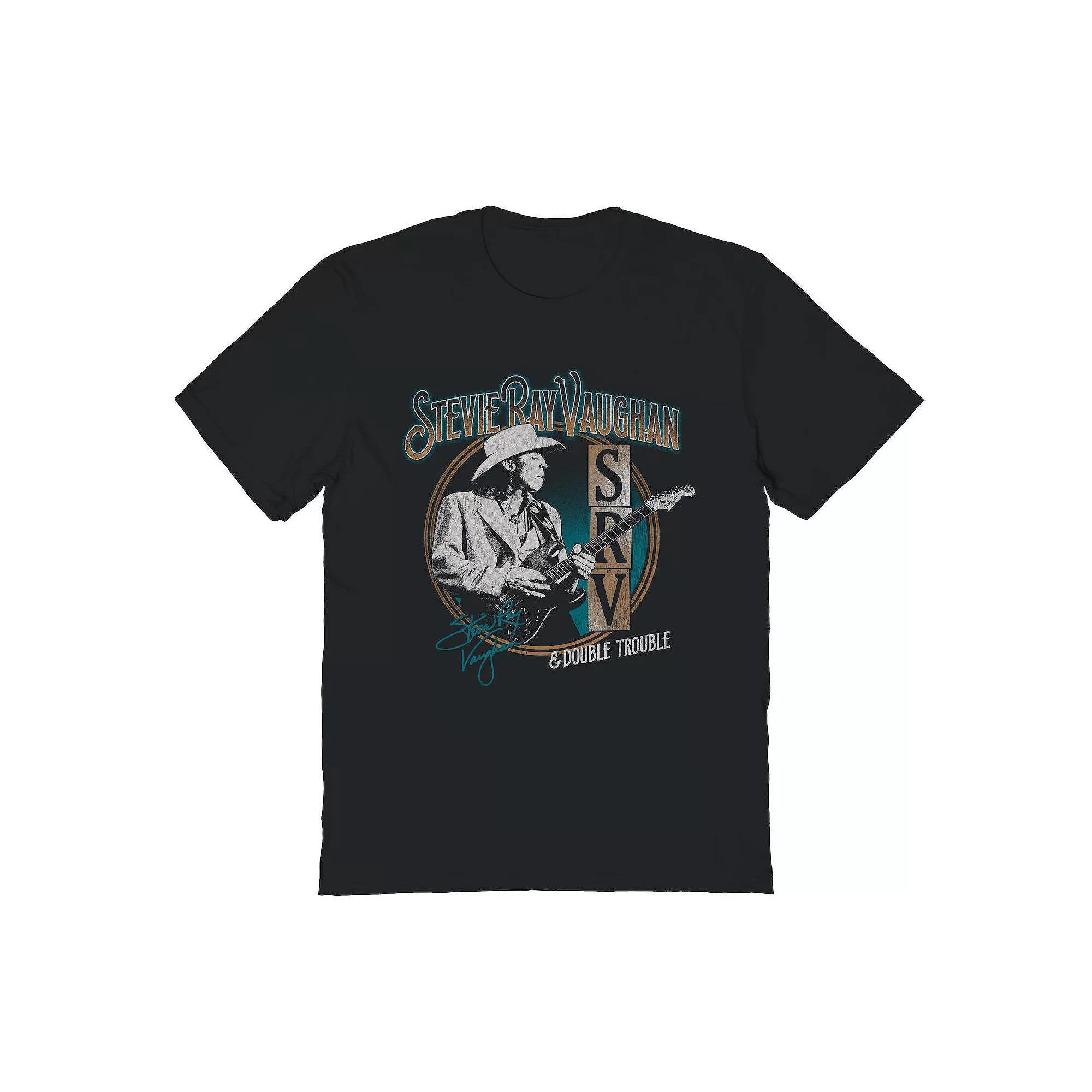 Men's Stevie Ray Vaughn SRV Double Trouble Transparent Graphic Tee, Size: Medium, Black Product Image