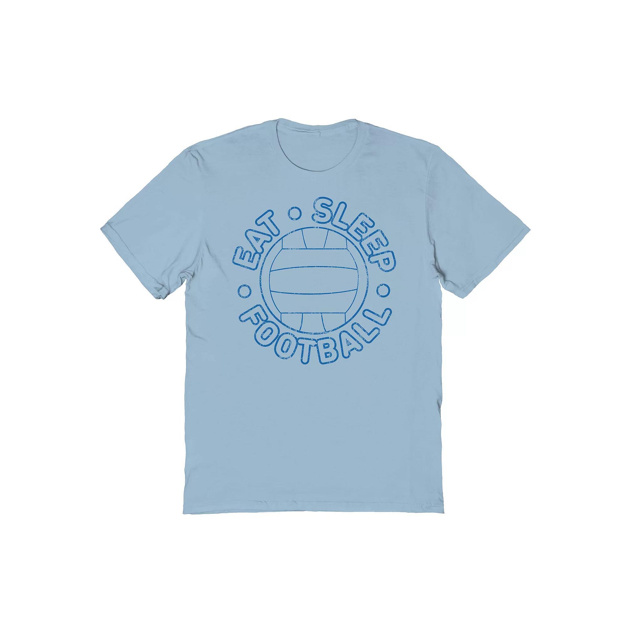 Men's Duke & Sons Eat Sleep Football Graphic Tee, Size: Medium, Light Blue Product Image