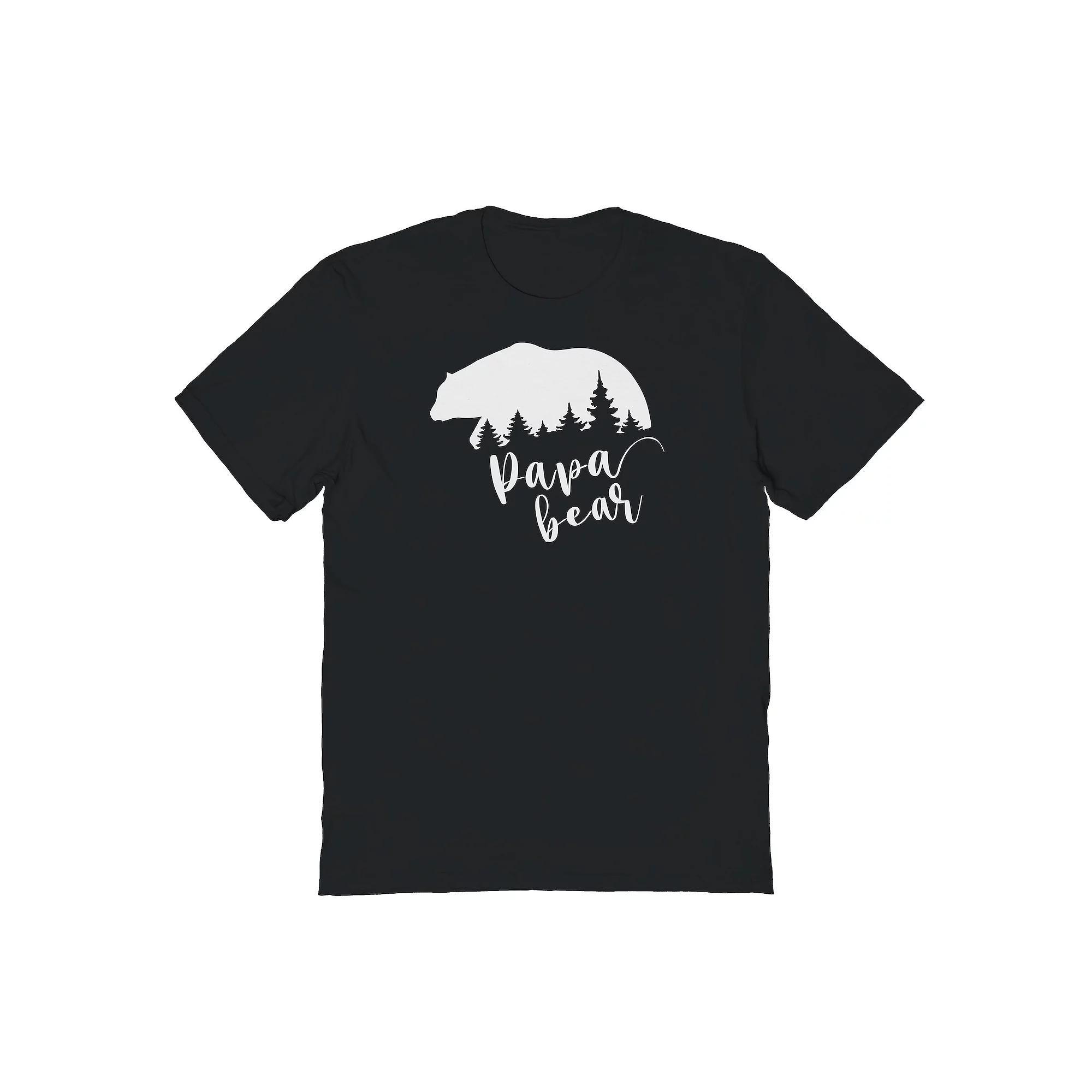 Men's Papa Bear Graphic Tee, Size: Large, Black Product Image