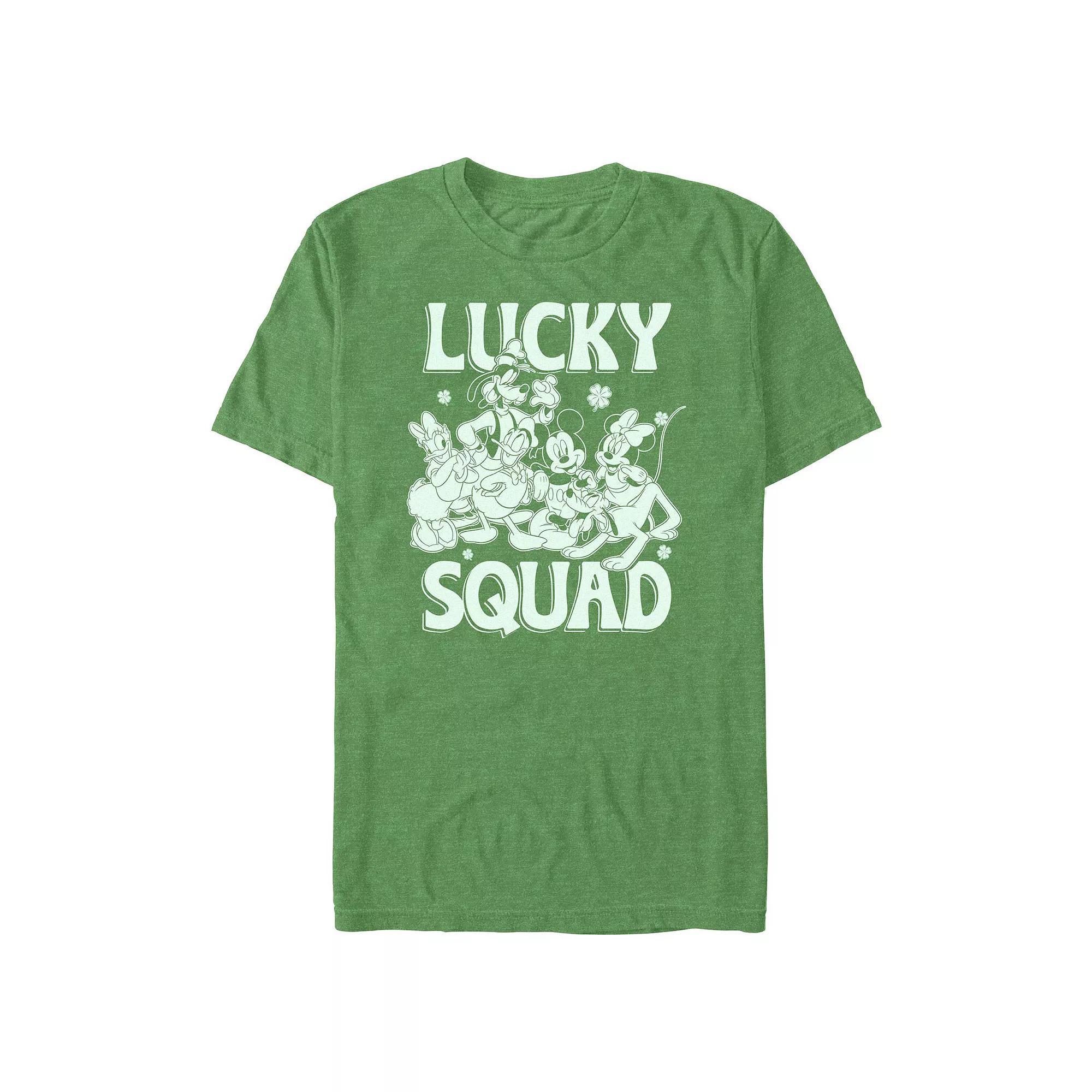 Disney's Mickey Mouse & Friends Lucky Squad Big & Tall Graphic Tee, Men's, Size: 4XL, Kelly Grey Product Image