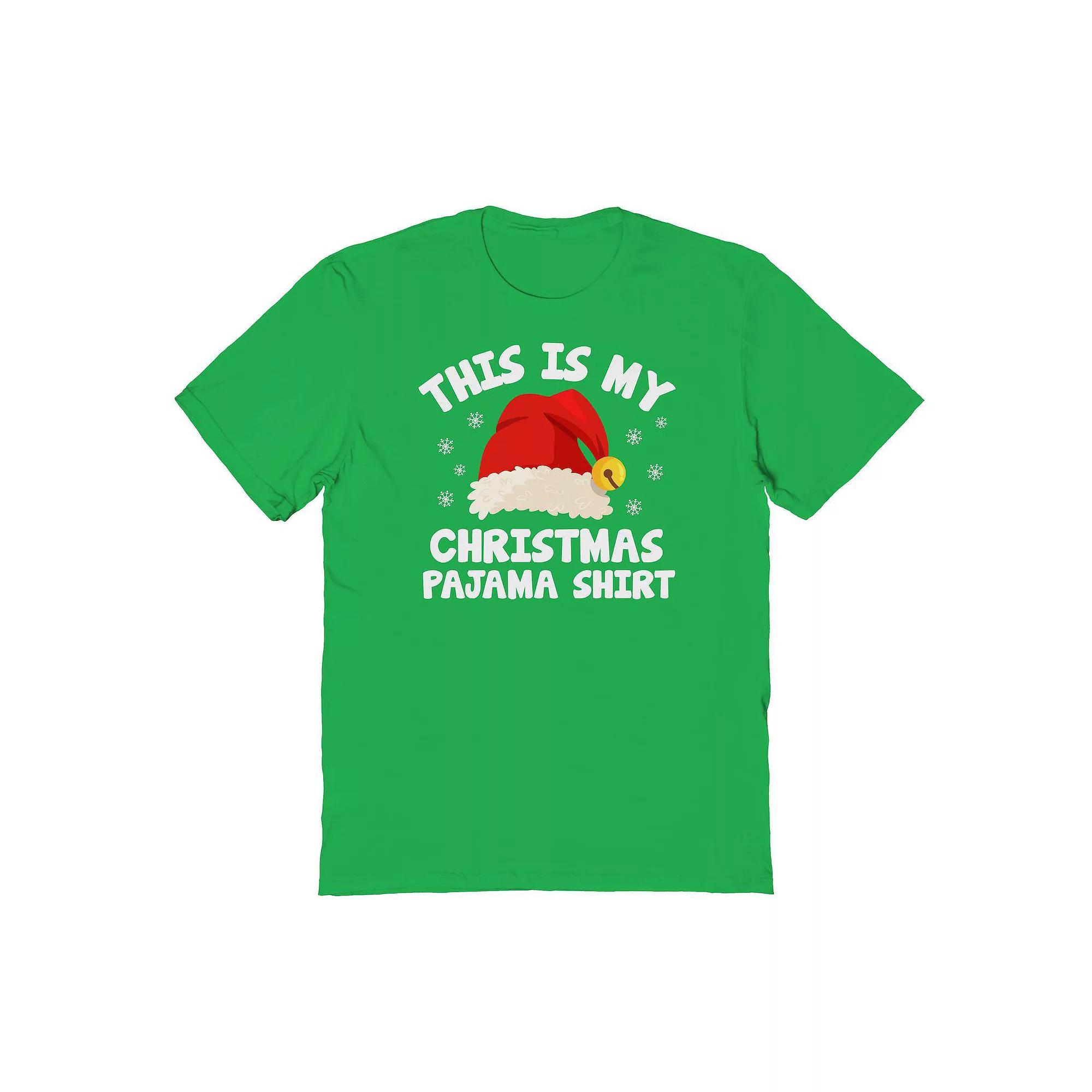 Men's Pajama Christmas Shirt Christmas Graphic Tee, Size: XXL, Irish Green Product Image