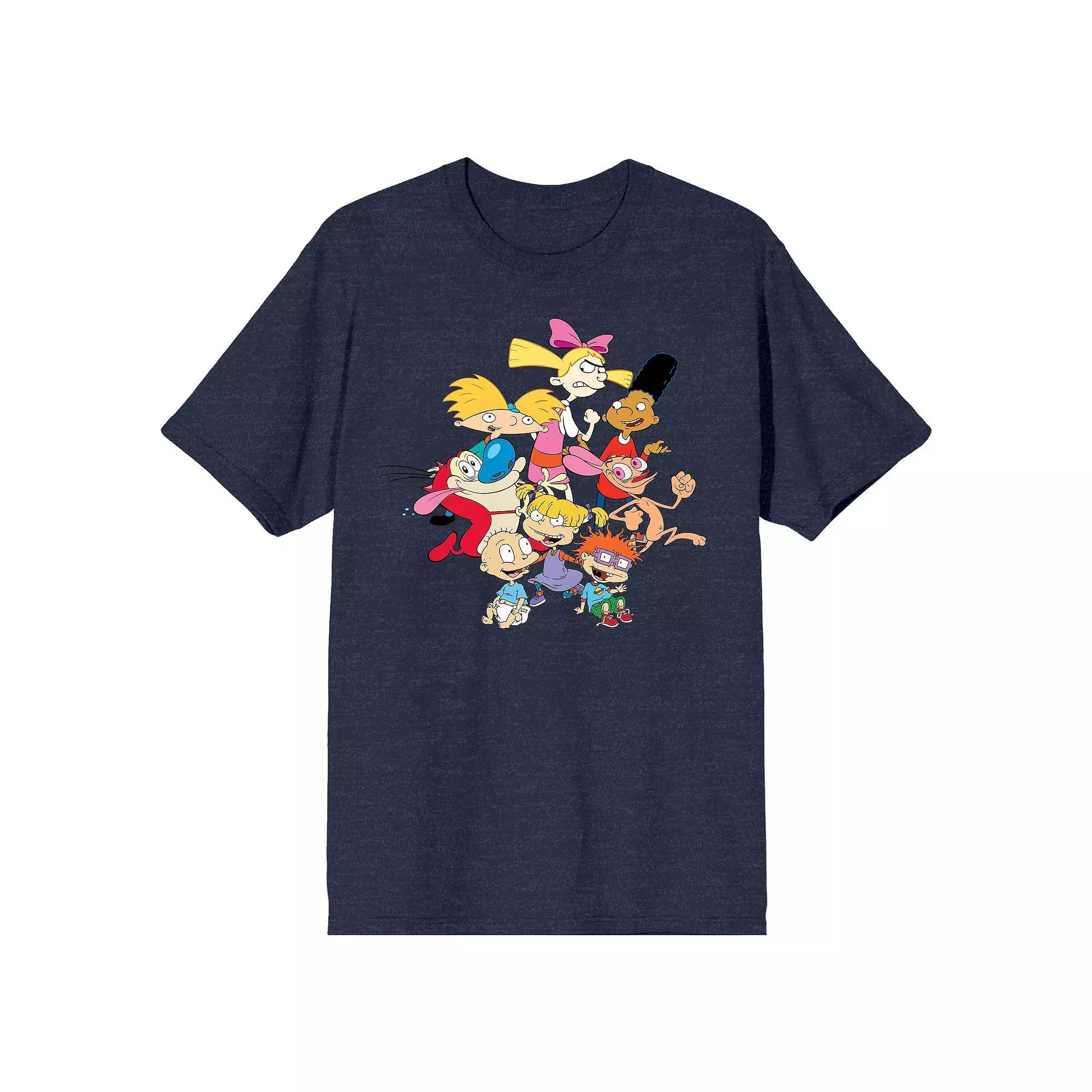 Men's Nick 90s Characters Tee, Size: Medium, Blue Product Image
